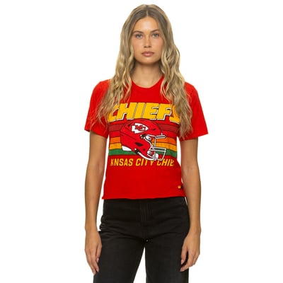 Kansas City Chiefs Aviator Nation Women's Boxy Boyfriend Tri-Blend T-Shirt - Red