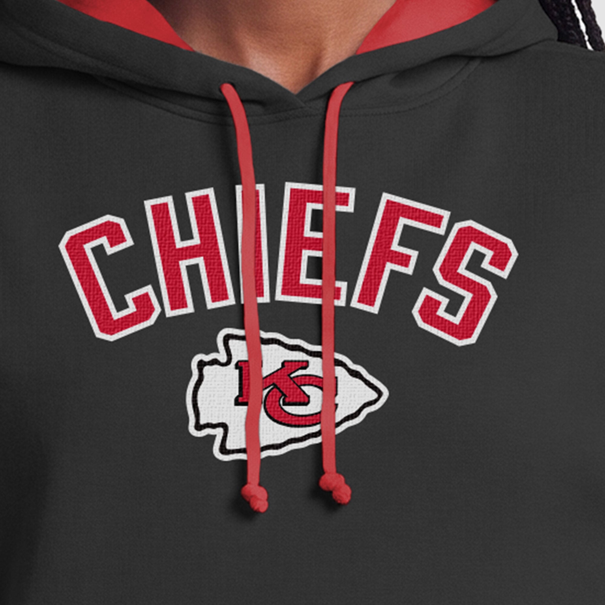 Women's Champion Black/Red Kansas City Chiefs Contrast Liner Hoodie