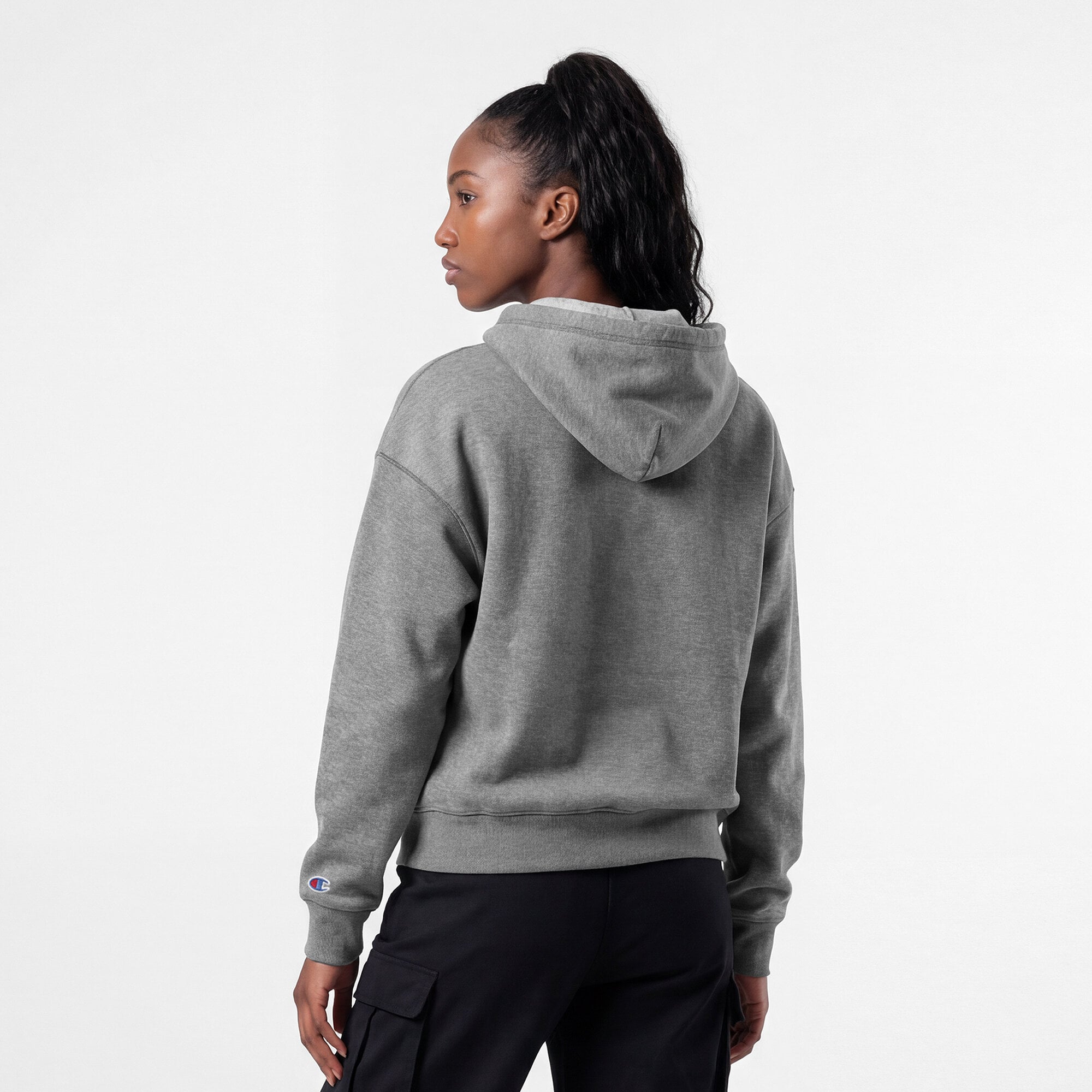 Sweat à capuche Champion Tri-Blend gris pour femme, Kansas City Chiefs Triumph