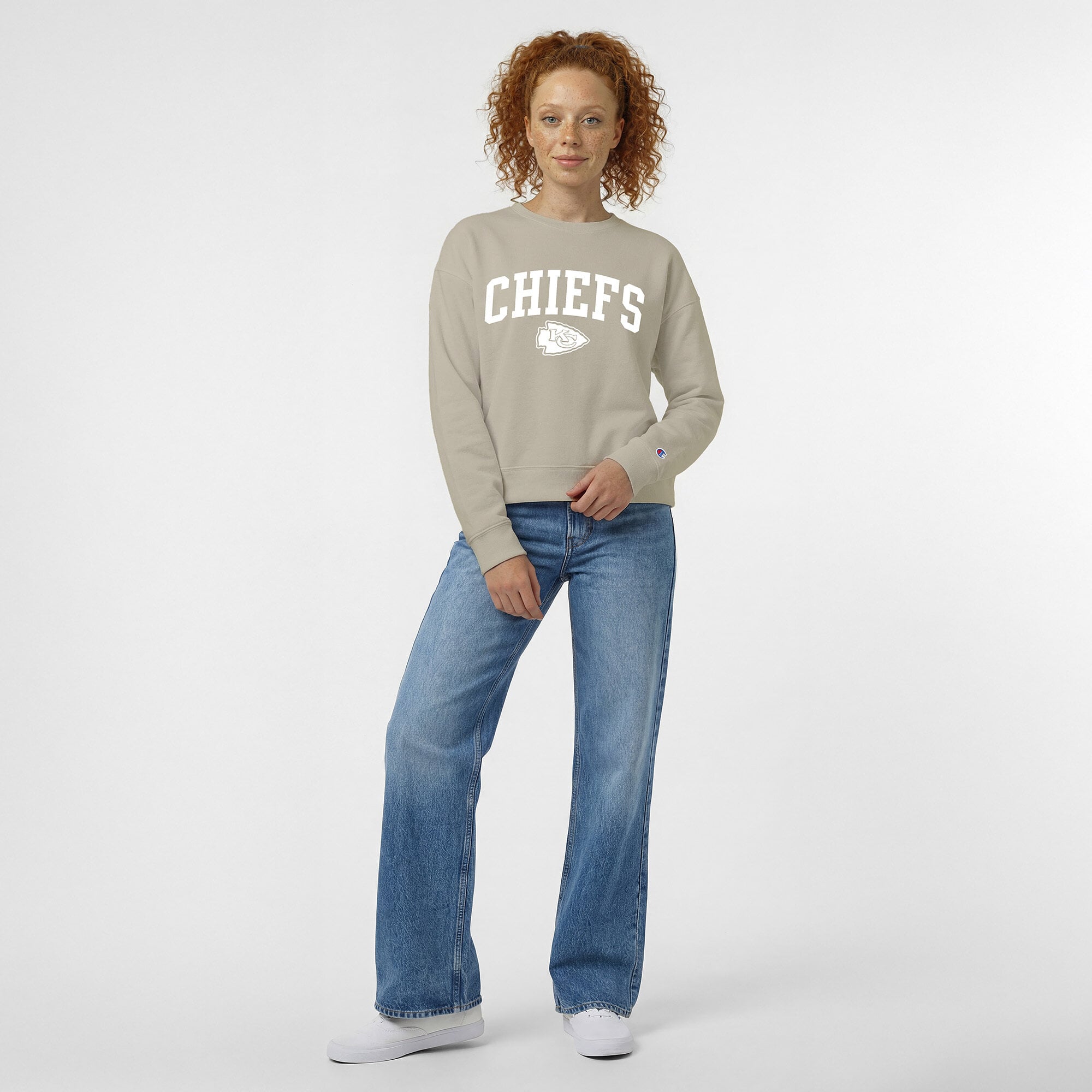 Women's Champion Light Brown Kansas City Chiefs Powerblend Cocoa Butter Fleece Sweatshirt