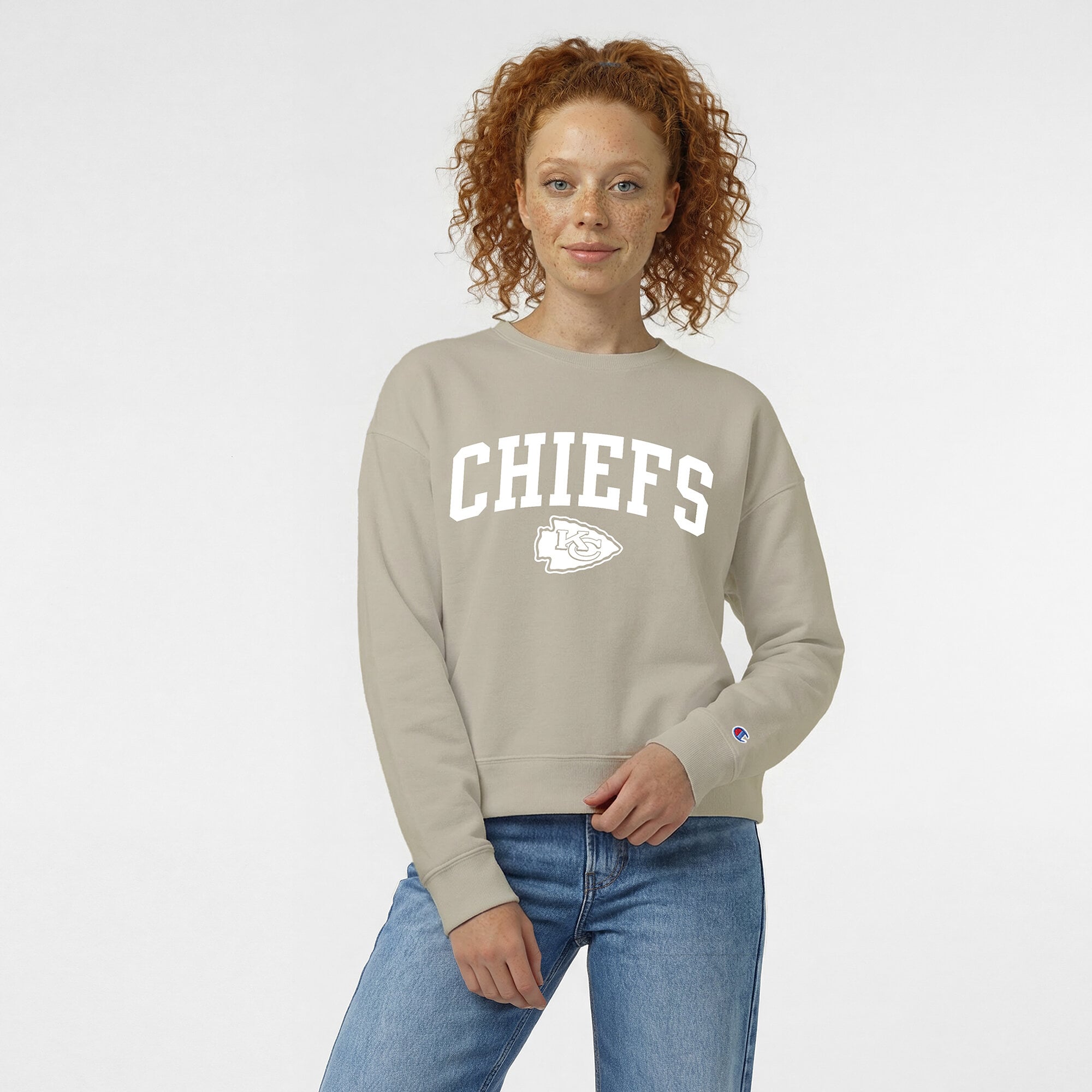 Women's Champion Light Brown Kansas City Chiefs Powerblend Cocoa Butter Fleece Sweatshirt