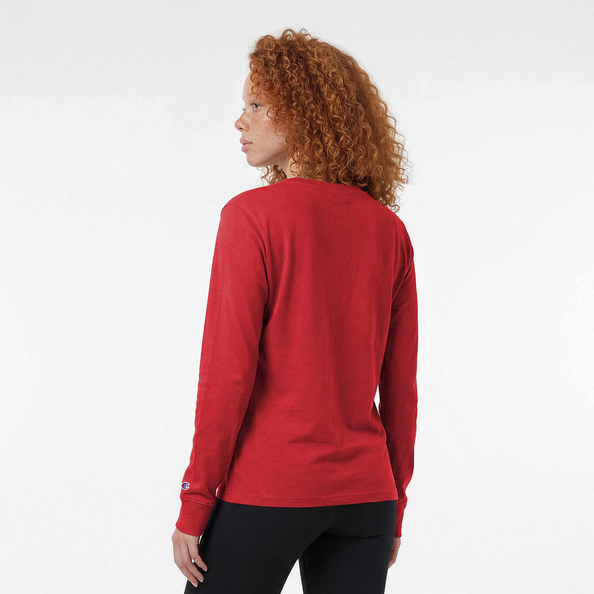 Women's Champion Red Kansas City Chiefs Core Logo Long Sleeve T-Shirt