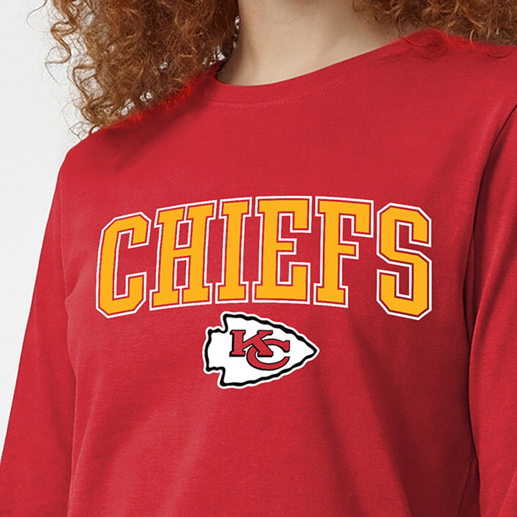 Women's Champion Red Kansas City Chiefs Core Logo Long Sleeve T-Shirt