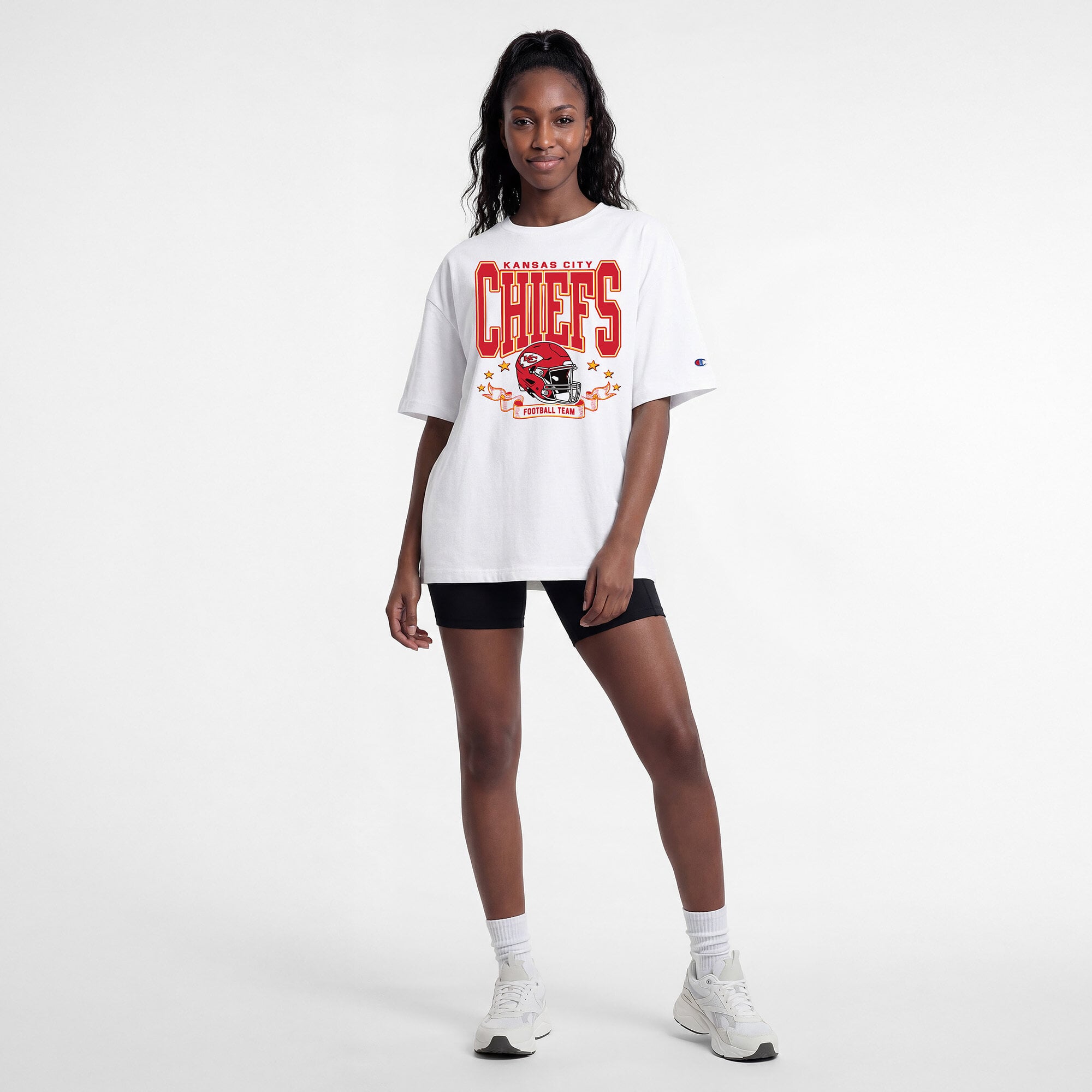 Women's Champion  White Kansas City Chiefs Oversized T-Shirt
