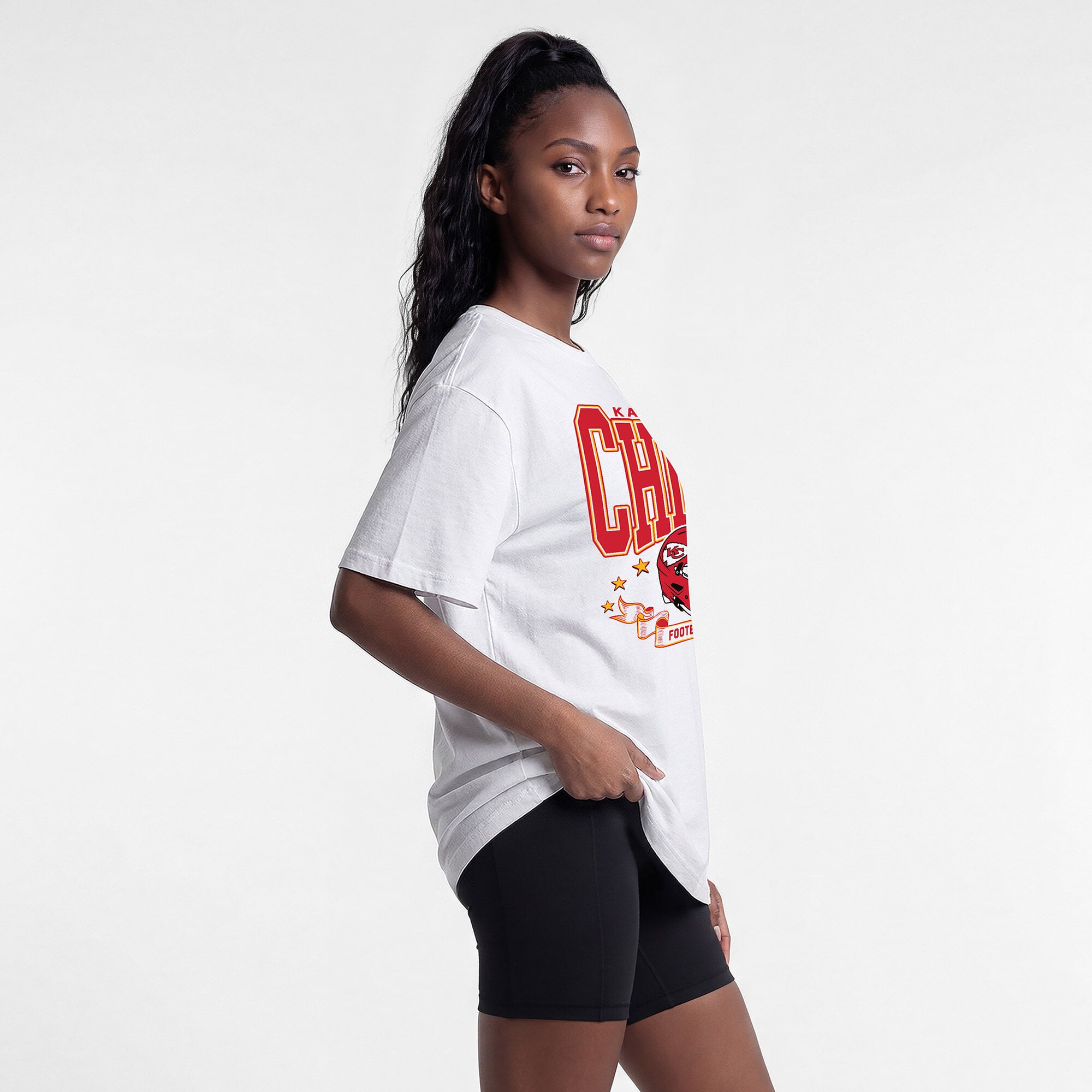 Women's Champion  White Kansas City Chiefs Oversized T-Shirt