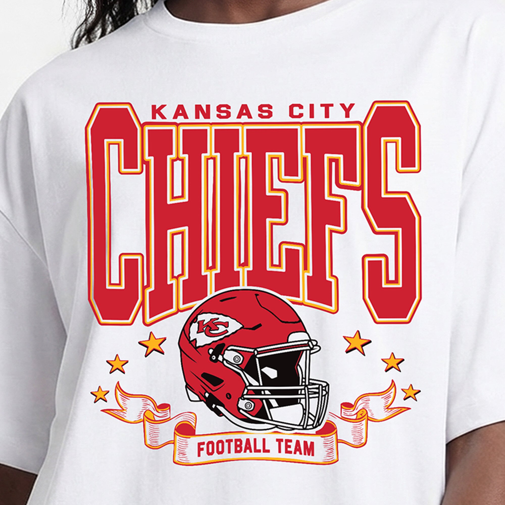 Women's Champion  White Kansas City Chiefs Oversized T-Shirt