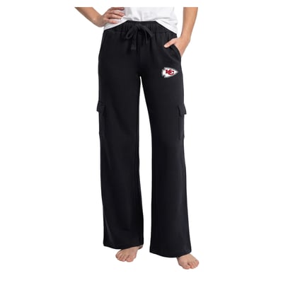 Kansas City Chiefs Concepts Sport Women's Truett Wide-Leg Cargo Fleece Pants - Black