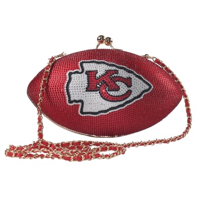 Kansas City Chiefs Cuce Women's Team Color Crystal Football Purse