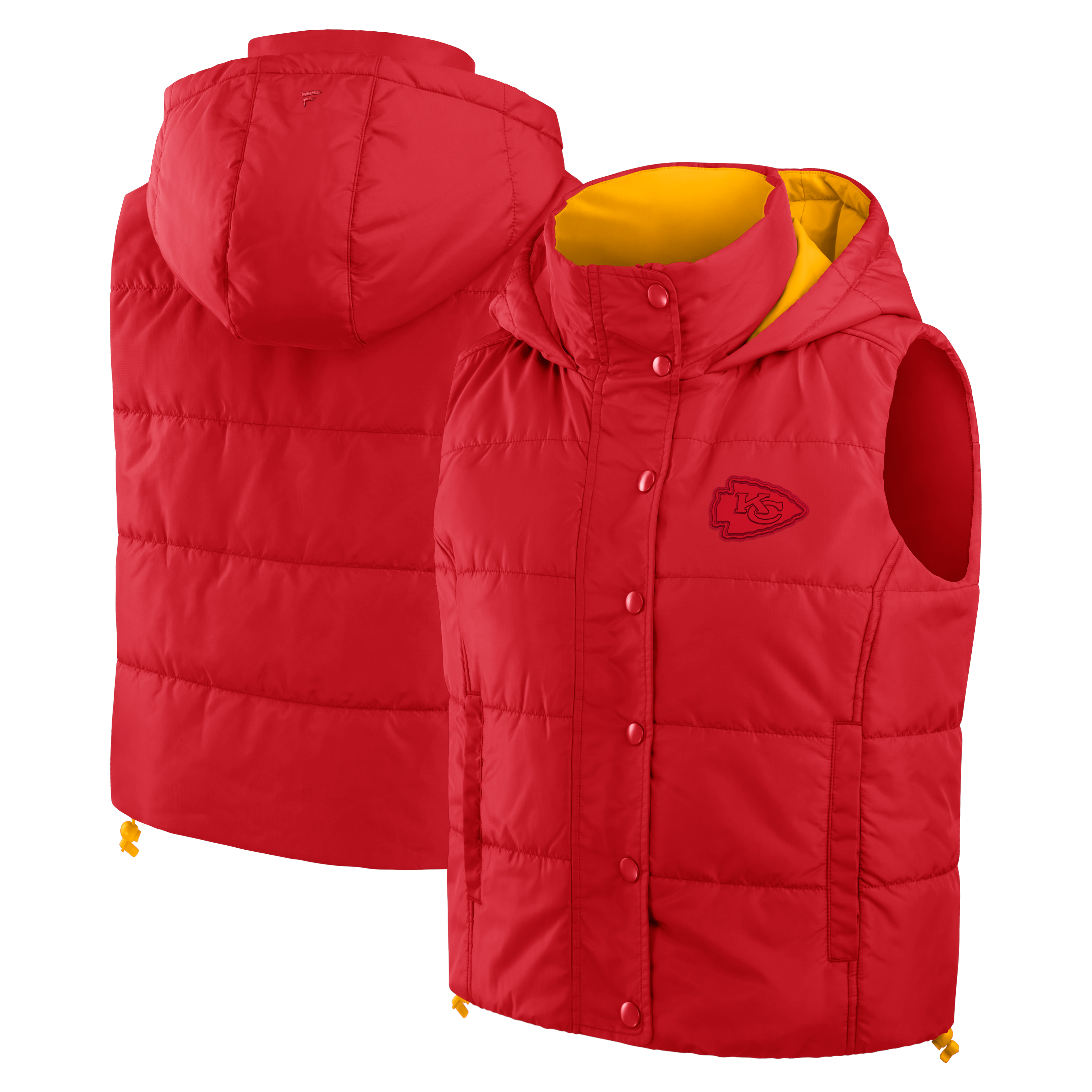 Gilet matelassé zippé intégral rouge Kansas City Chiefs pour femmes de Fanatics
