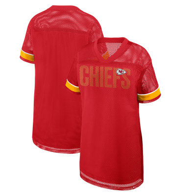 Kansas City Chiefs Fanatics Women's Oversized Mesh V-Neck Dress - Red