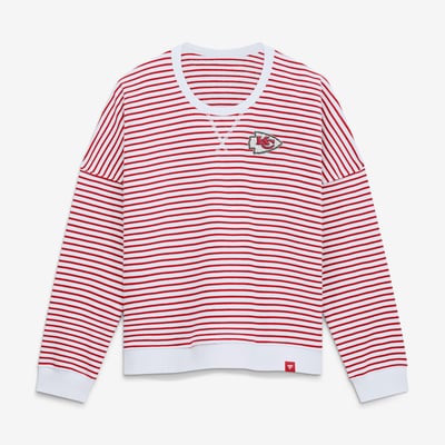 Sweat-shirt oversize Heritage pour femme des Kansas City Chiefs (Fanatics) - Blanc/Rouge athlétique