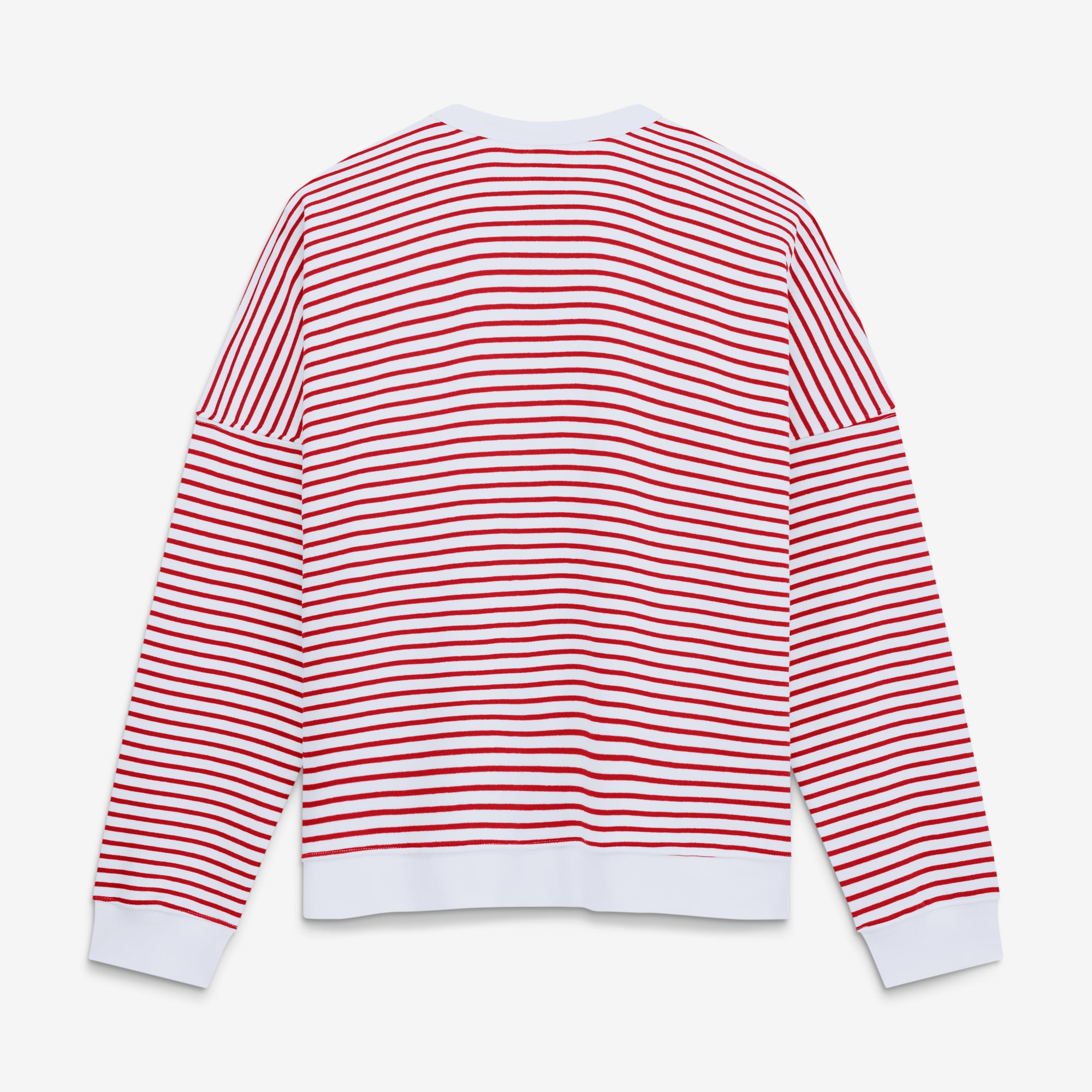 Women's Fanatics White/Red Kansas City Chiefs Striped Oversized French Terry Sweatshirt
