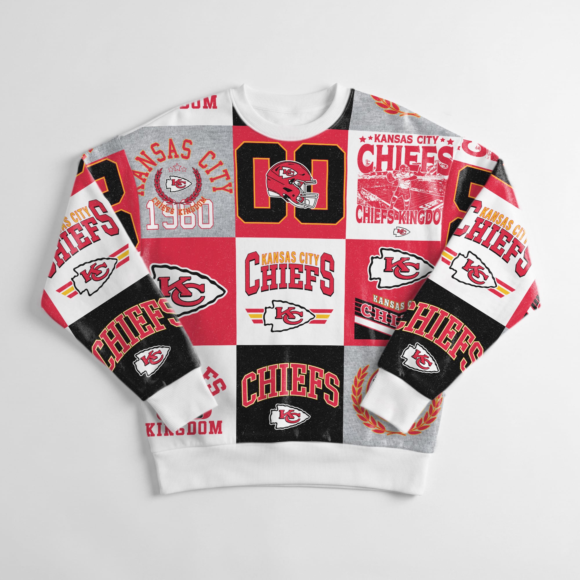 Women's Gameday Couture White Kansas City Chiefs Highlight Reel Repeat Premium Fleece Sweatshirt