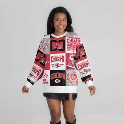 Kansas City Chiefs Gameday Couture Women's Highlight Reel Repeat Premium Fleece Sweatshirt - White
