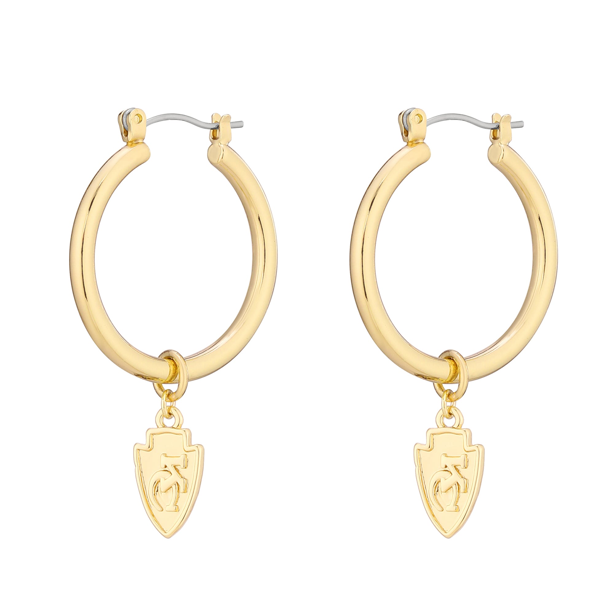 Boucles d'oreilles créoles LUV AJ Gold Kansas City Chiefs XL pour femmes