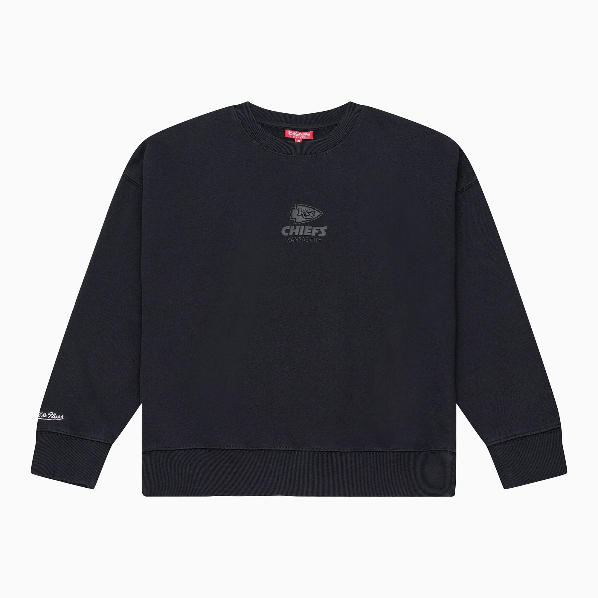 Sweat-shirt en polaire Mitchell & Ness Core Essentials Micro Logo Noir Kansas City Chiefs pour femme