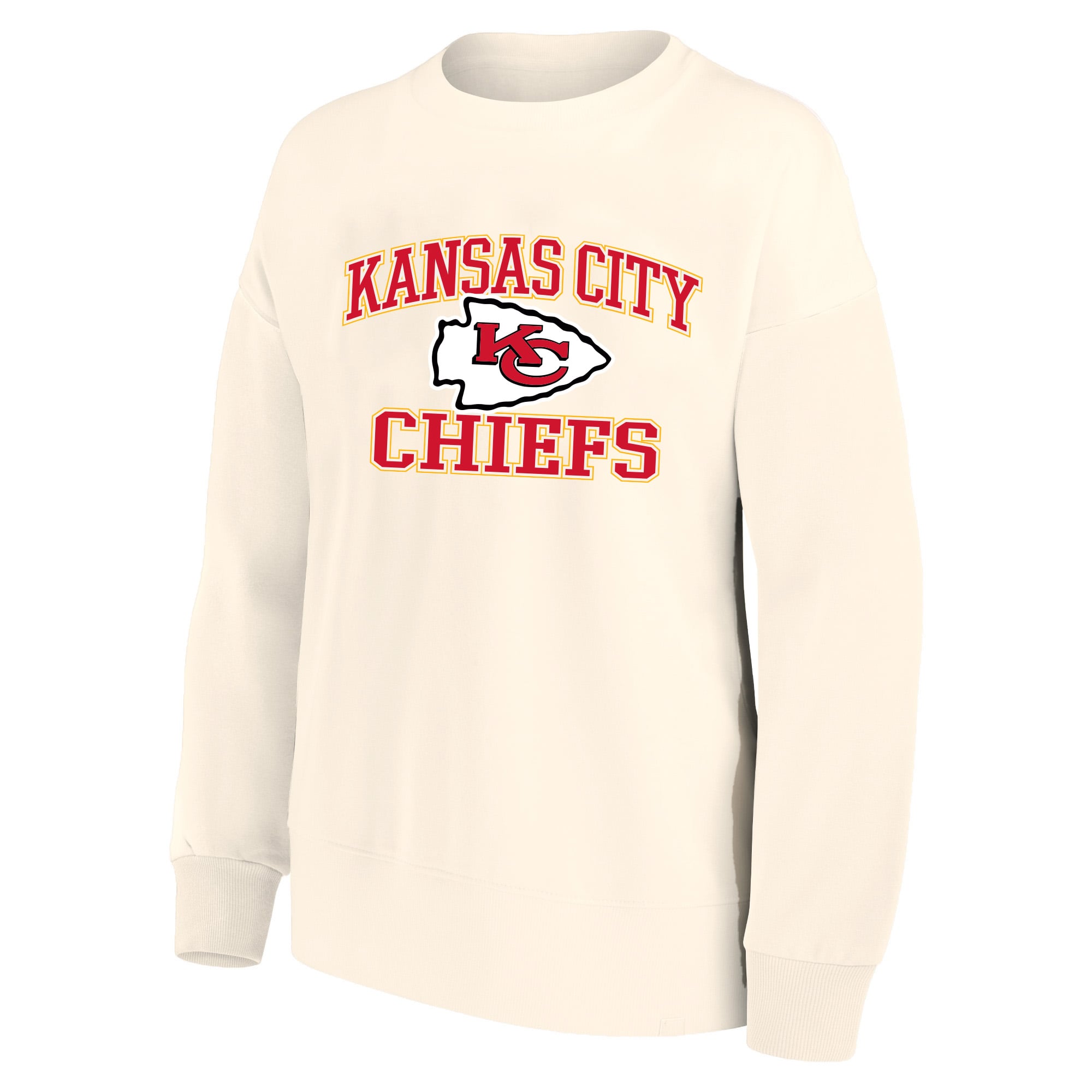 Sweat-shirt Mitchell & Ness crème Kansas City Chiefs Heart Soul pour femme, grande taille