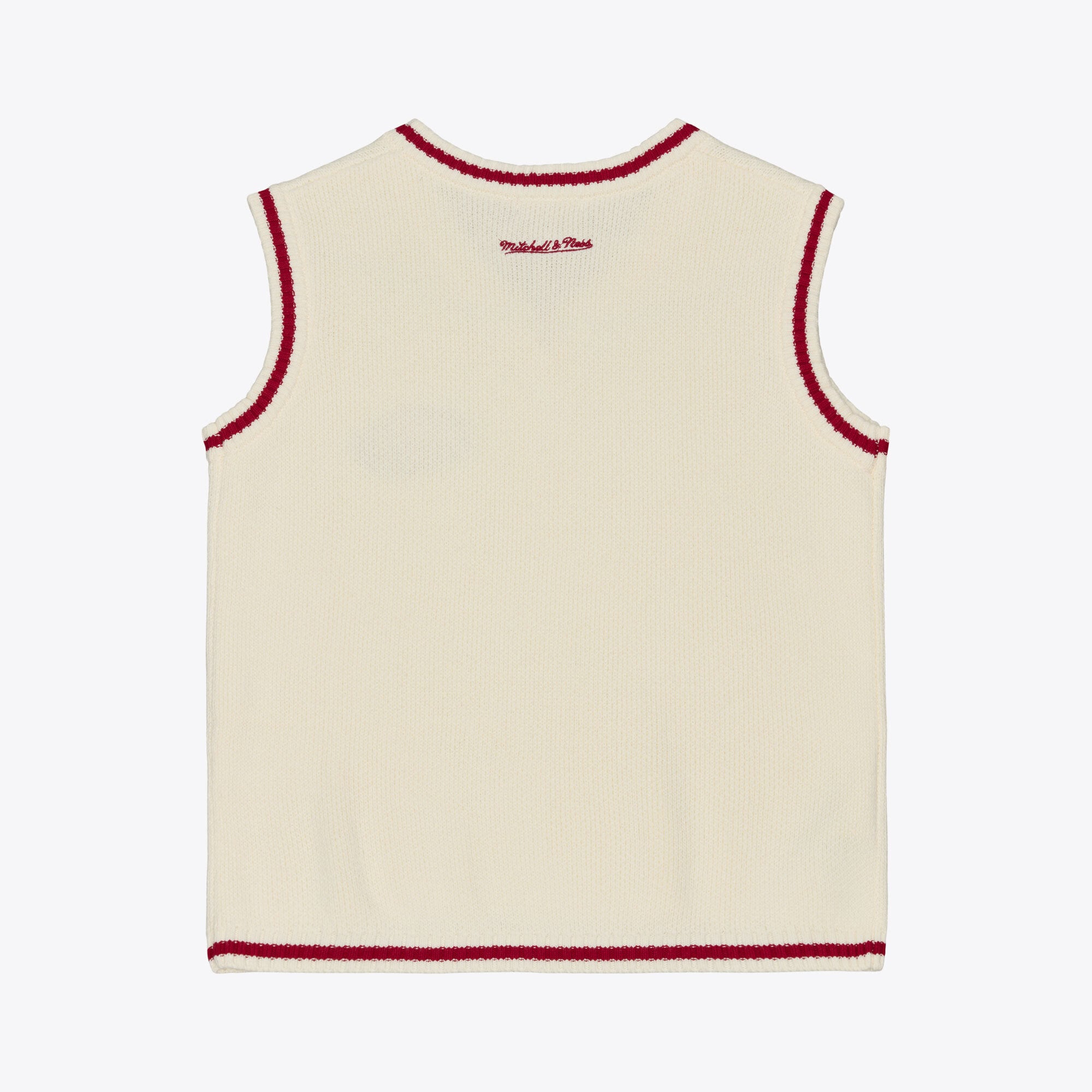 Women's Mitchell & Ness Cream Kansas City Chiefs Retro Roots V-Neck Sweater Vest