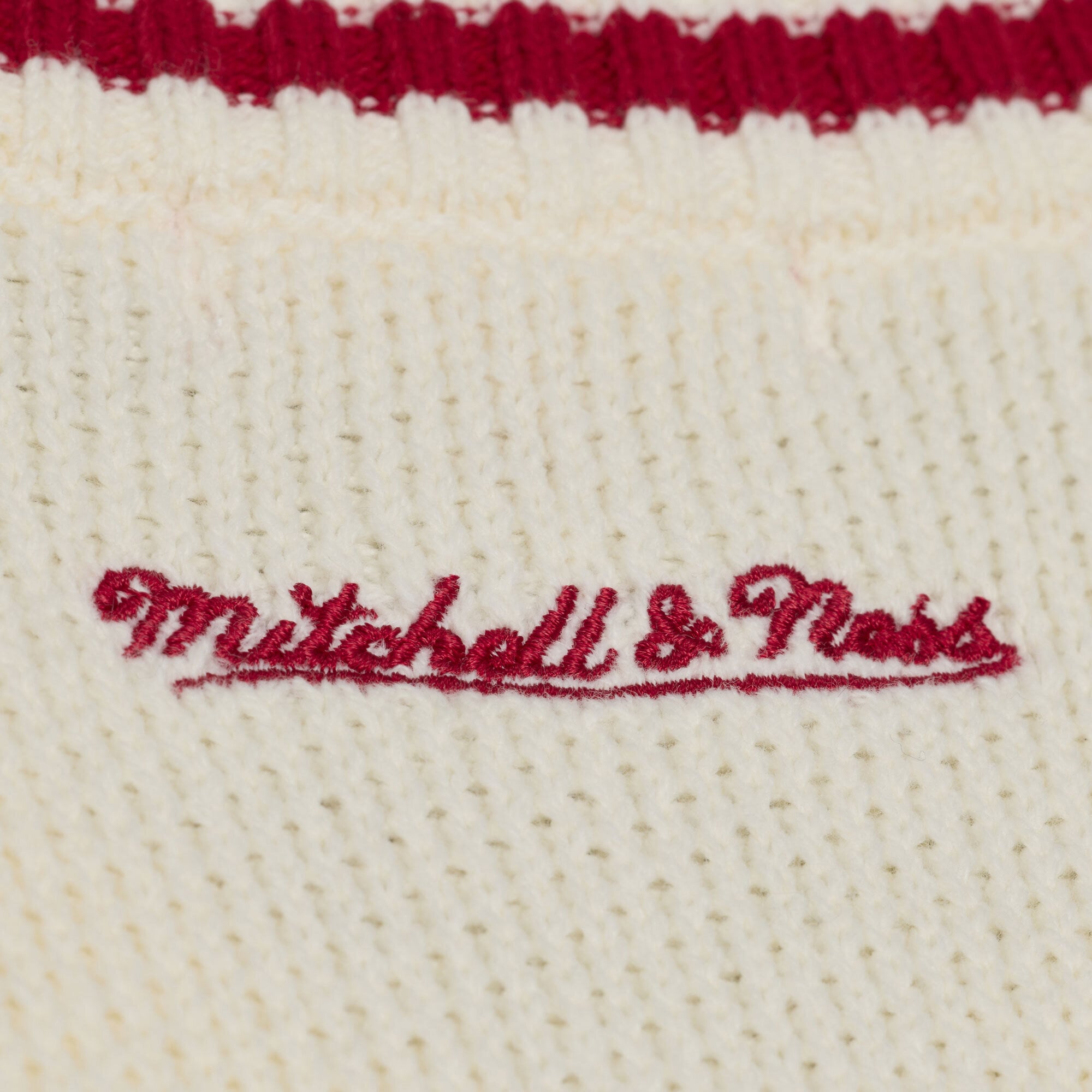 Women's Mitchell & Ness Cream Kansas City Chiefs Retro Roots V-Neck Sweater Vest