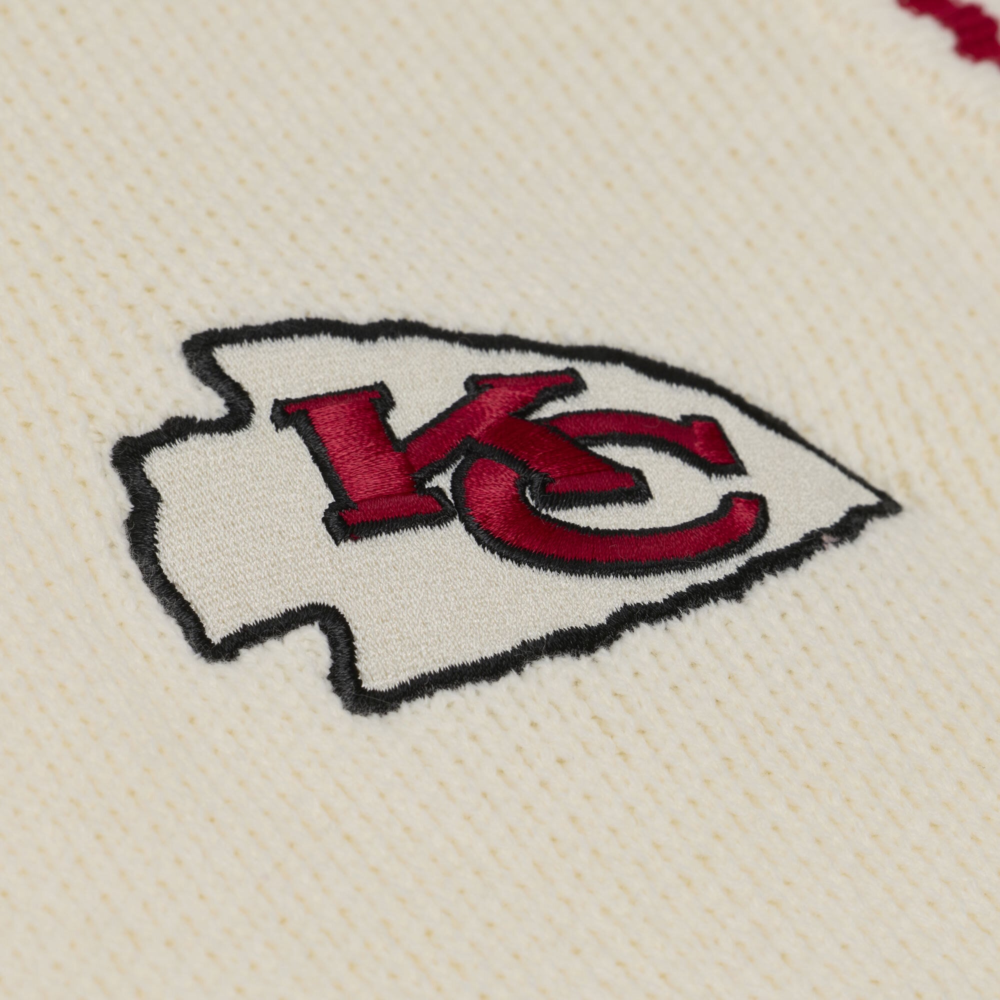Women's Mitchell & Ness Cream Kansas City Chiefs Retro Roots V-Neck Sweater Vest