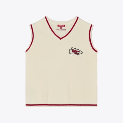 Kansas City Chiefs Mitchell & Ness Women's Retro Roots V-Neck Sweater Vest - Cream