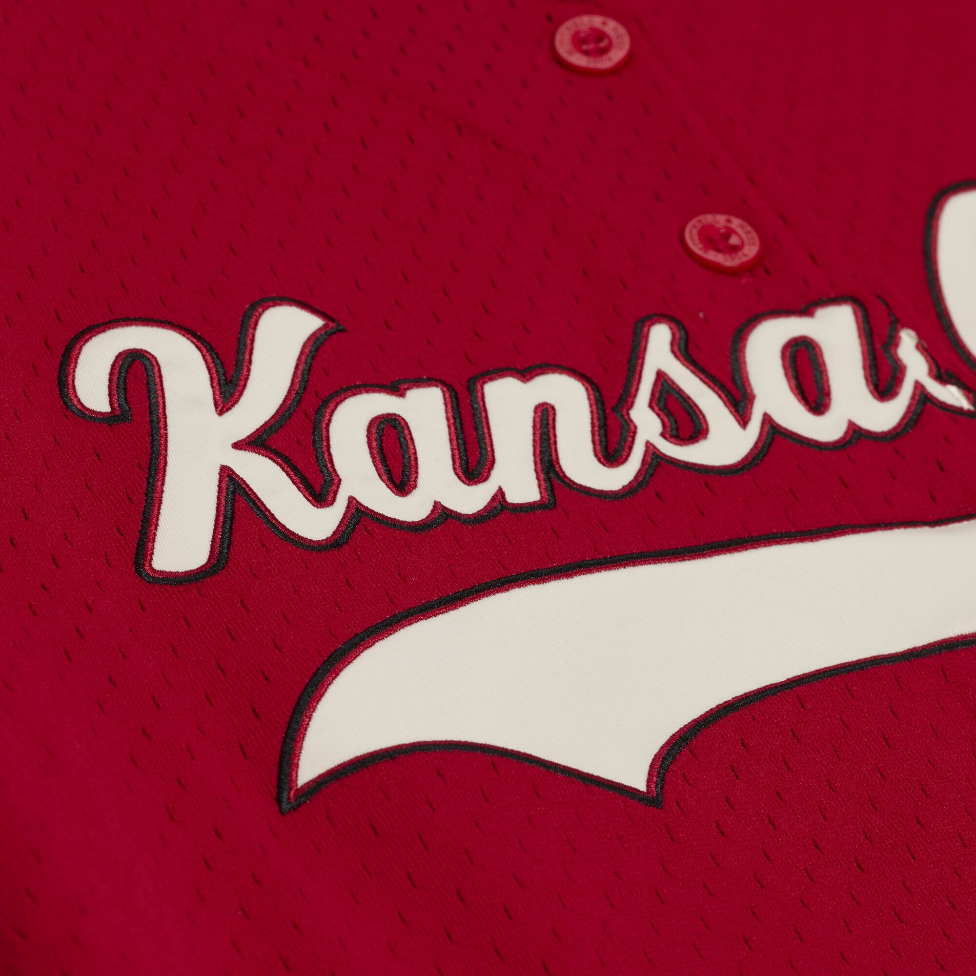 Maillot de baseball rétro Roots rouge Kansas City Chiefs pour femmes Mitchell & Ness