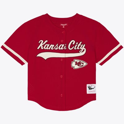 Kansas City Chiefs Mitchell & Ness Women's Retro Roots Baseball Jersey - Red