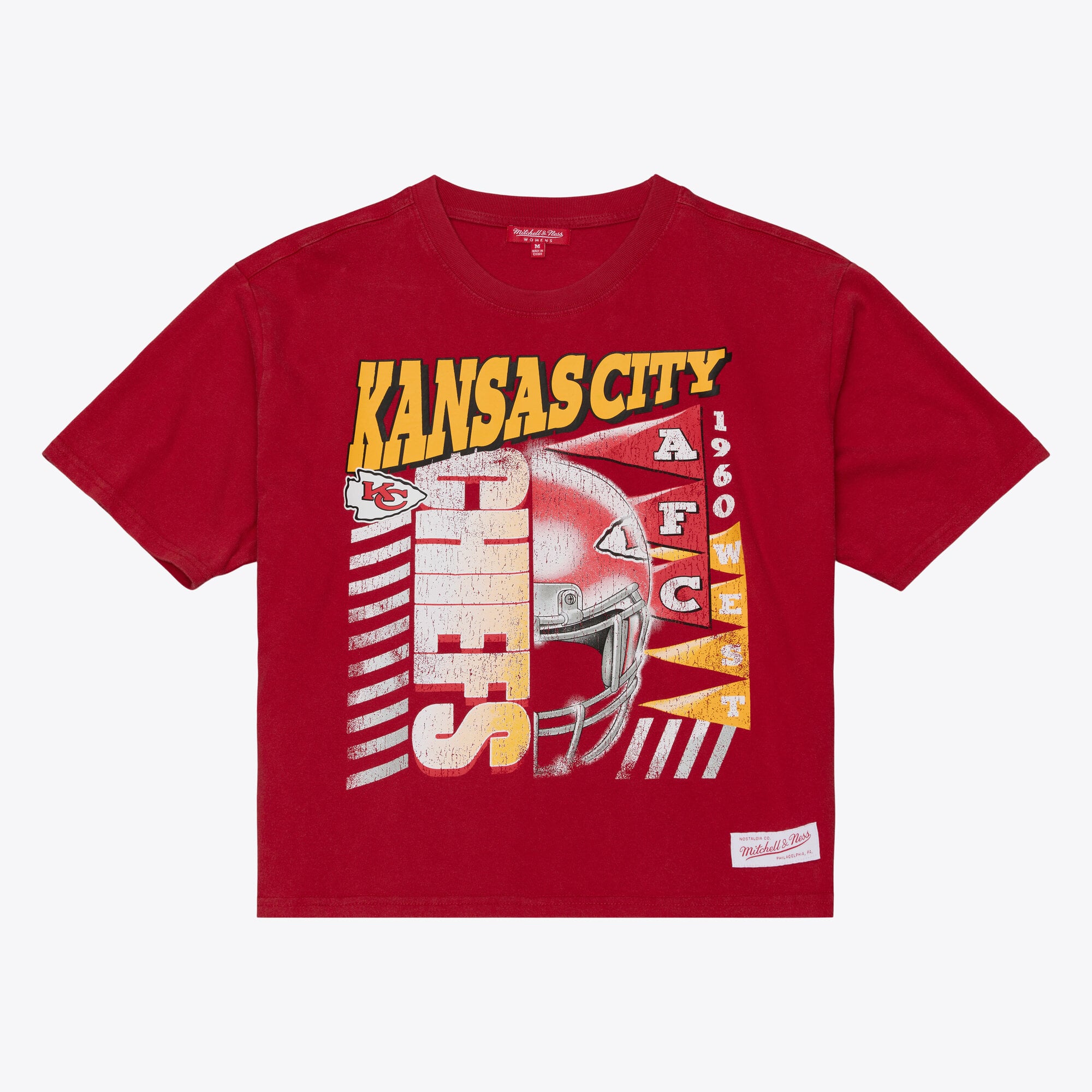 T-shirt court à imprimé graphique urbain rouge Mitchell & Ness Kansas City Chiefs pour femme