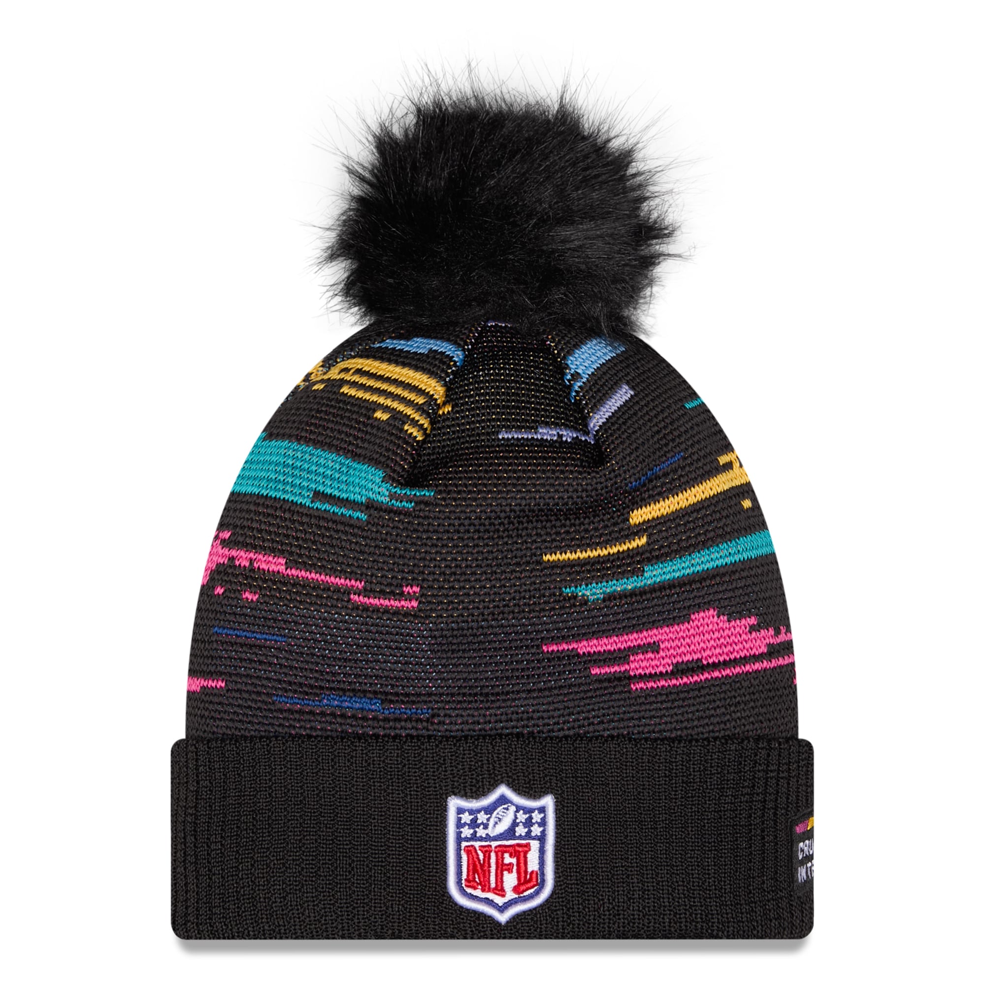 Women's New Era Black Kansas City Chiefs 2026 NFL Crucial Catch Cuffed Knit Hat with Pom