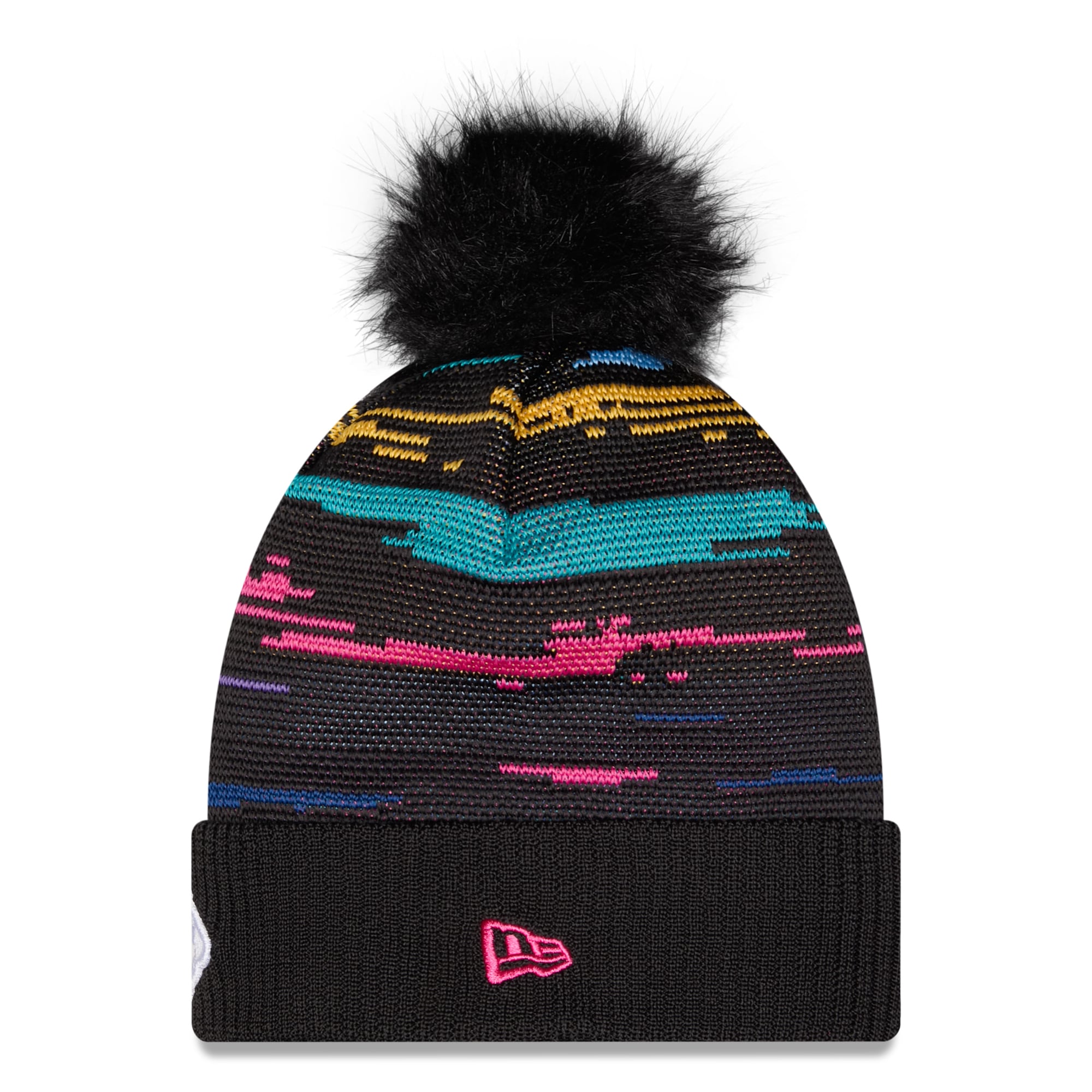 Women's New Era Black Kansas City Chiefs 2026 NFL Crucial Catch Cuffed Knit Hat with Pom