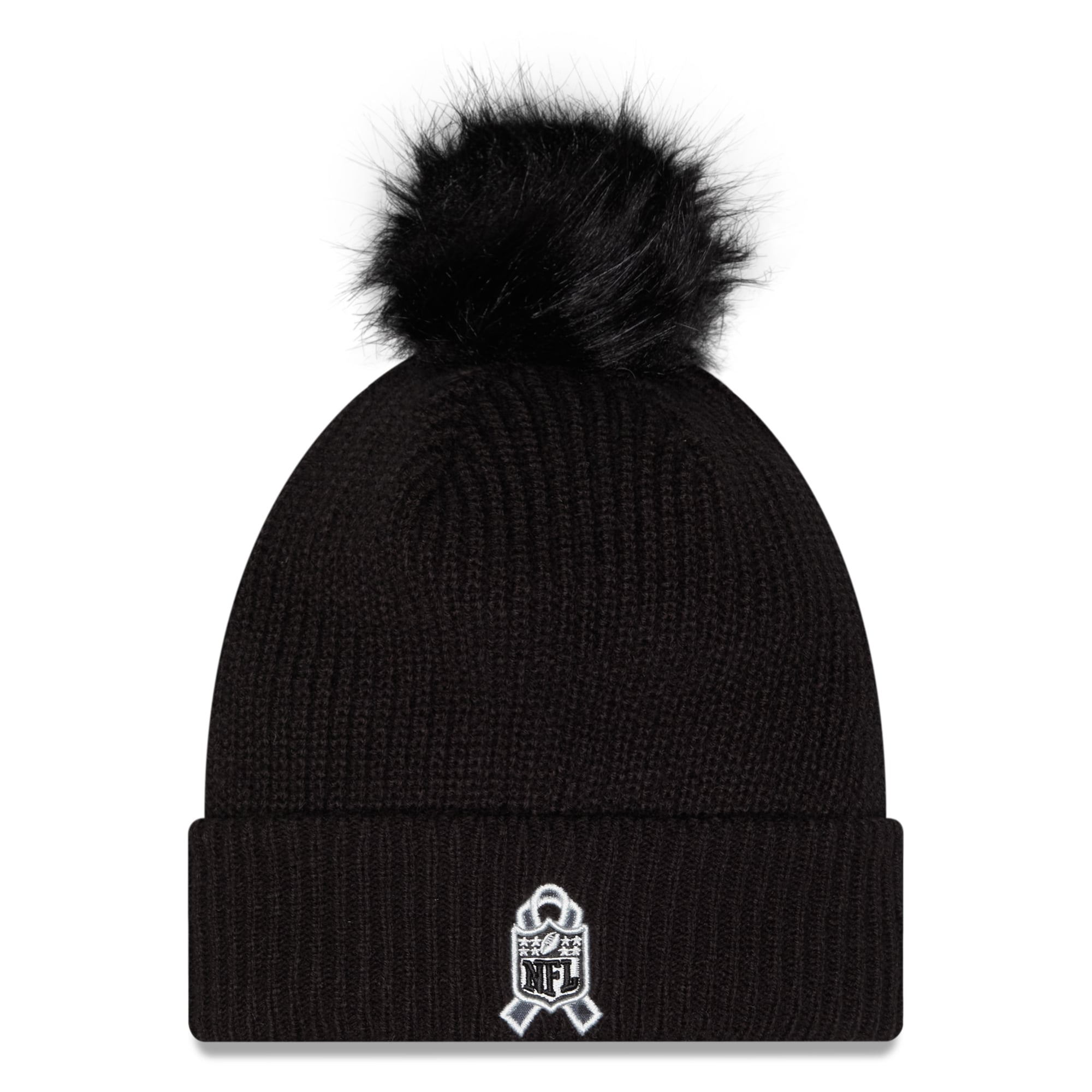 Bonnet à revers noir New Era Kansas City Chiefs 2026 Salute To Service pour femme, avec pompon