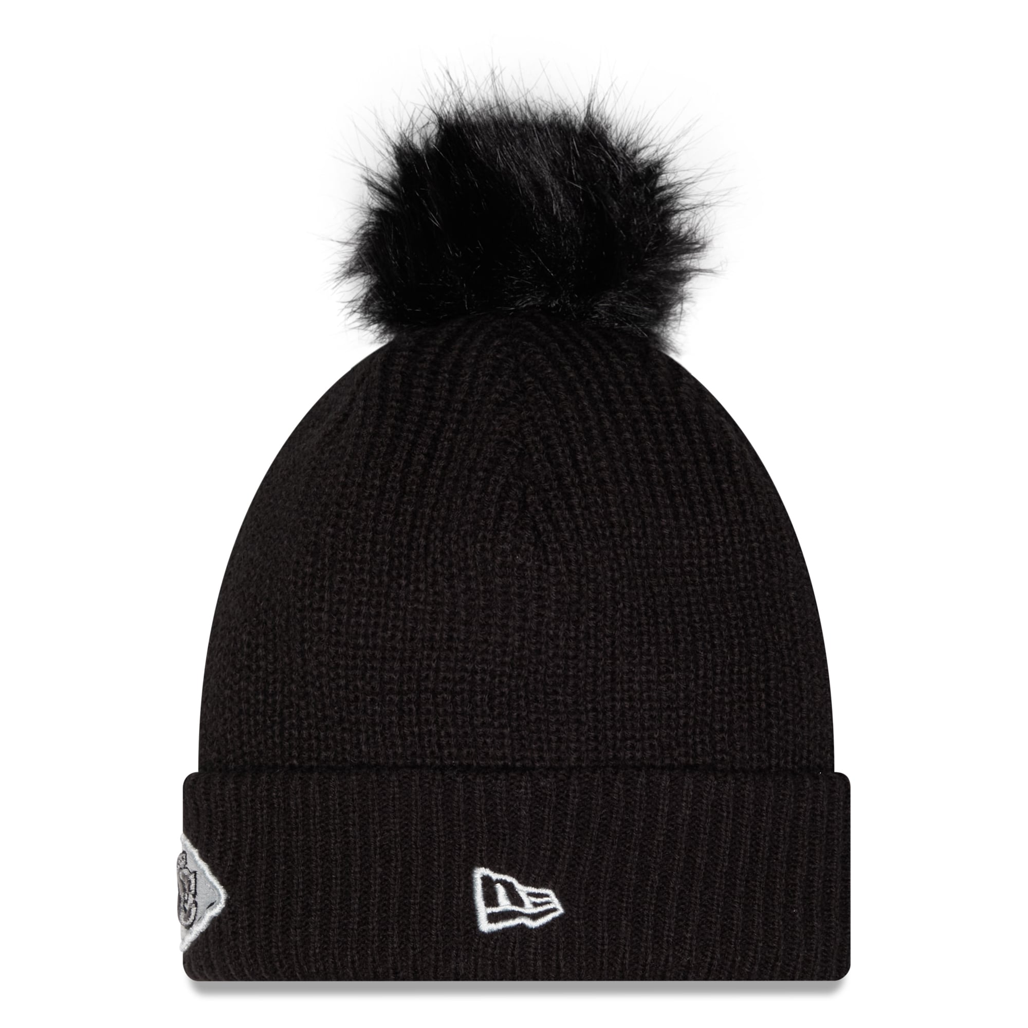 Bonnet à revers noir New Era Kansas City Chiefs 2026 Salute To Service pour femme, avec pompon