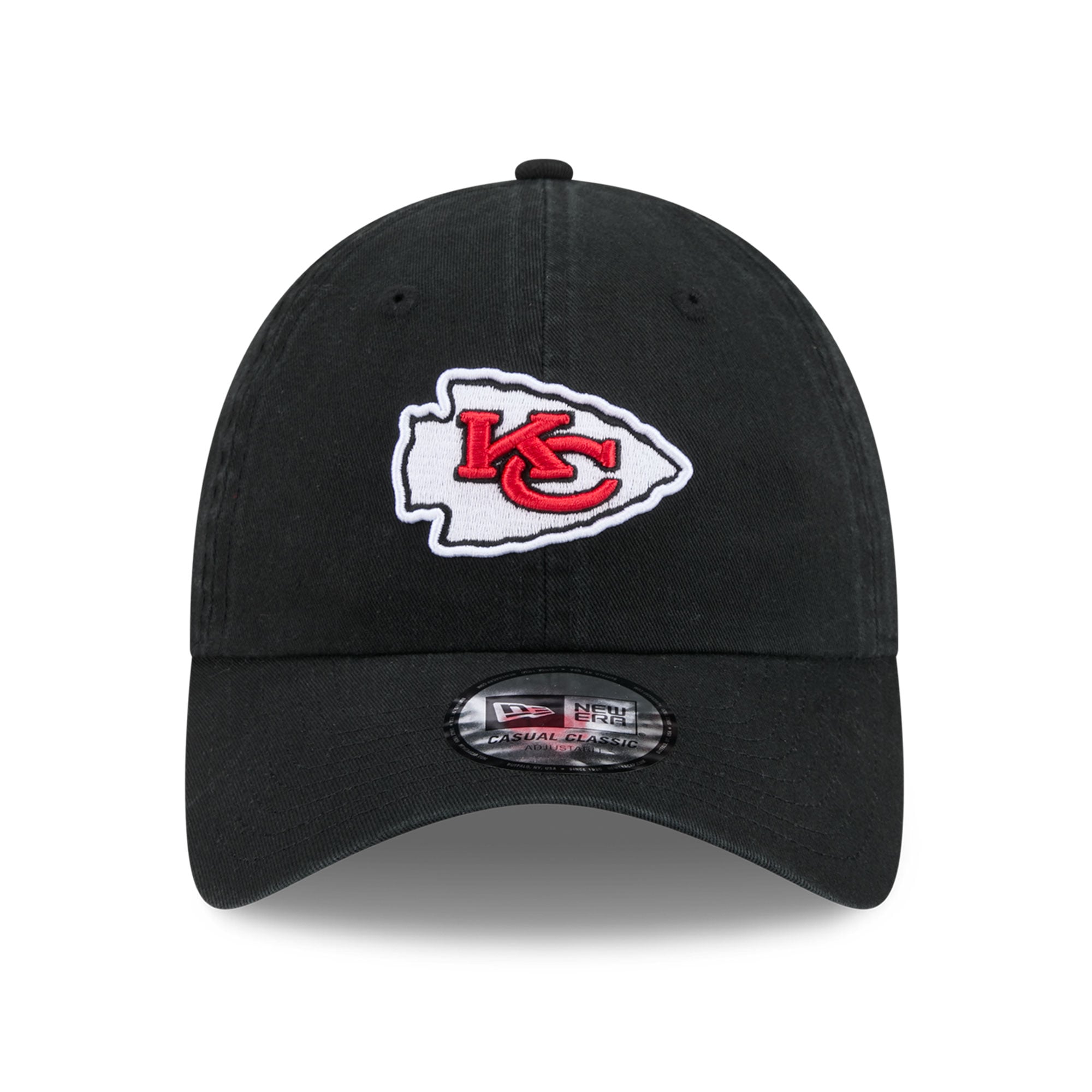 Casquette New Era noire pour femme, modèle rétro classique et décontractée des Kansas City Chiefs, ajustable