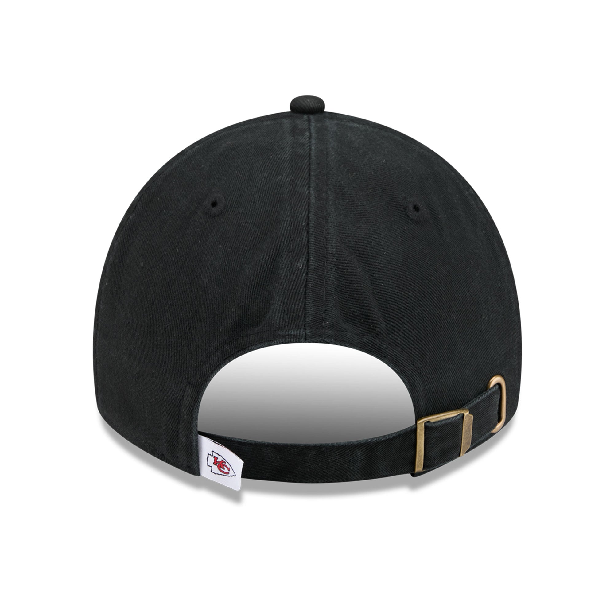 Casquette New Era noire pour femme, modèle rétro classique et décontractée des Kansas City Chiefs, ajustable
