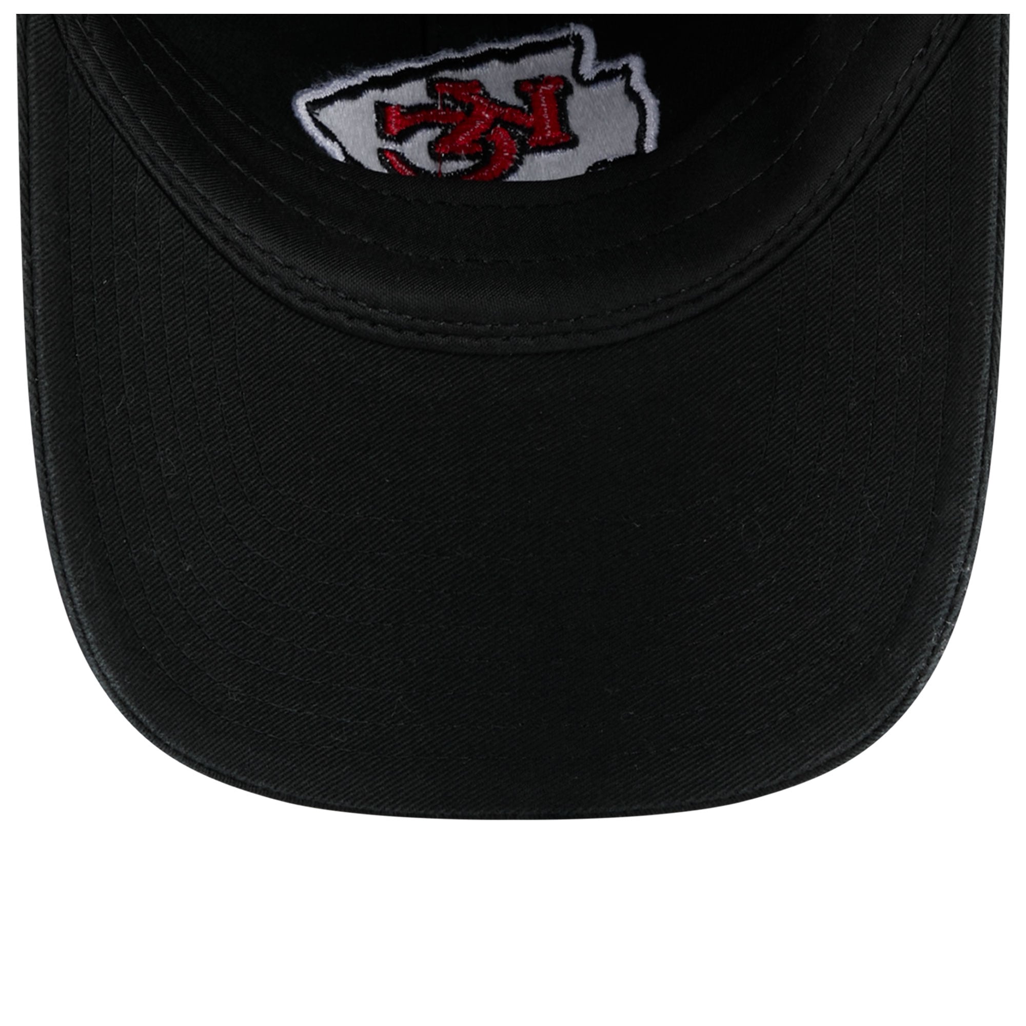 Casquette New Era noire pour femme, modèle rétro classique et décontractée des Kansas City Chiefs, ajustable