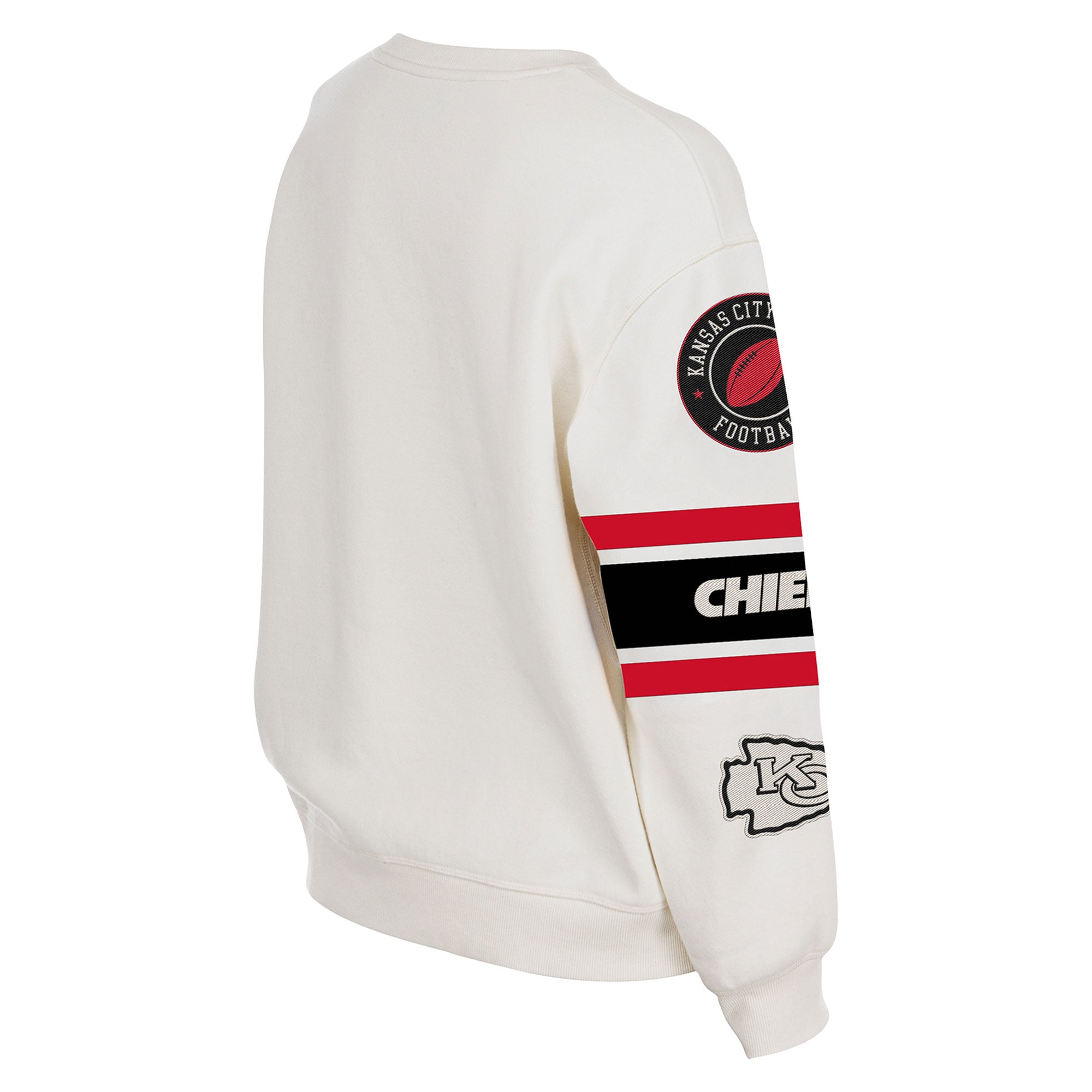 Sweat-shirt à col rond New Era crème Kansas City Chiefs pour femmes
