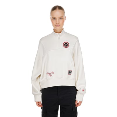  Kansas City Chiefs New Era Women's Academic Quarter-Zip Pullover - Cream