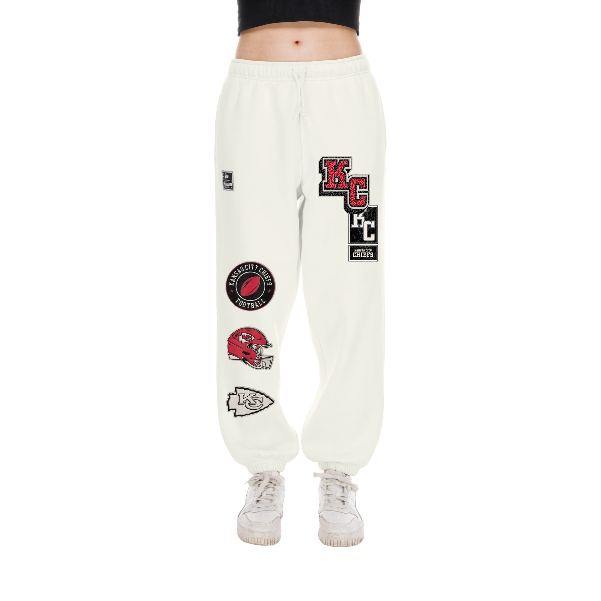 Pantalon de survêtement New Era crème Kansas City Chiefs pour femmes