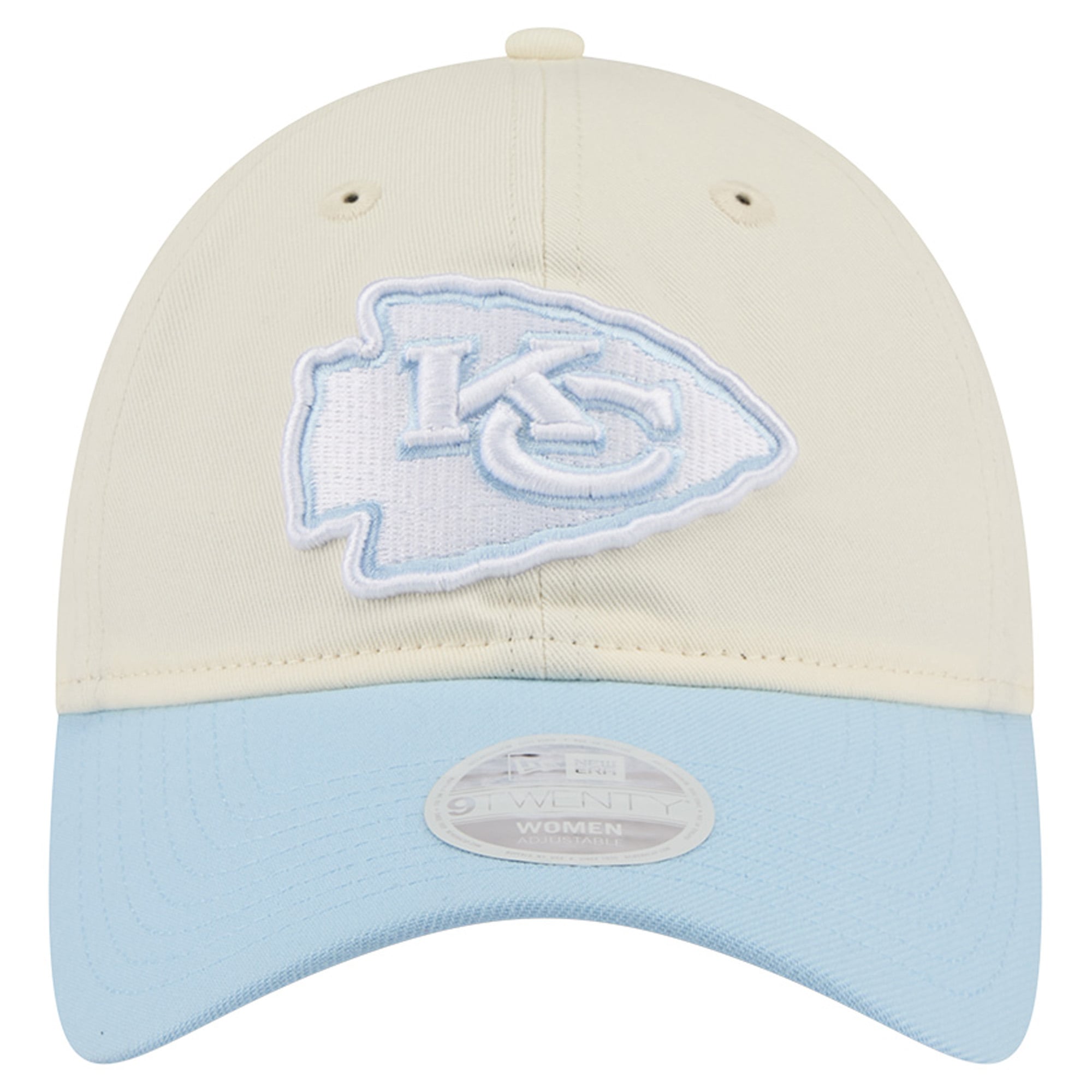 Women's New Era Cream/Coastal Blue Kansas City Chiefs 9TWENTY Adjustable Hat