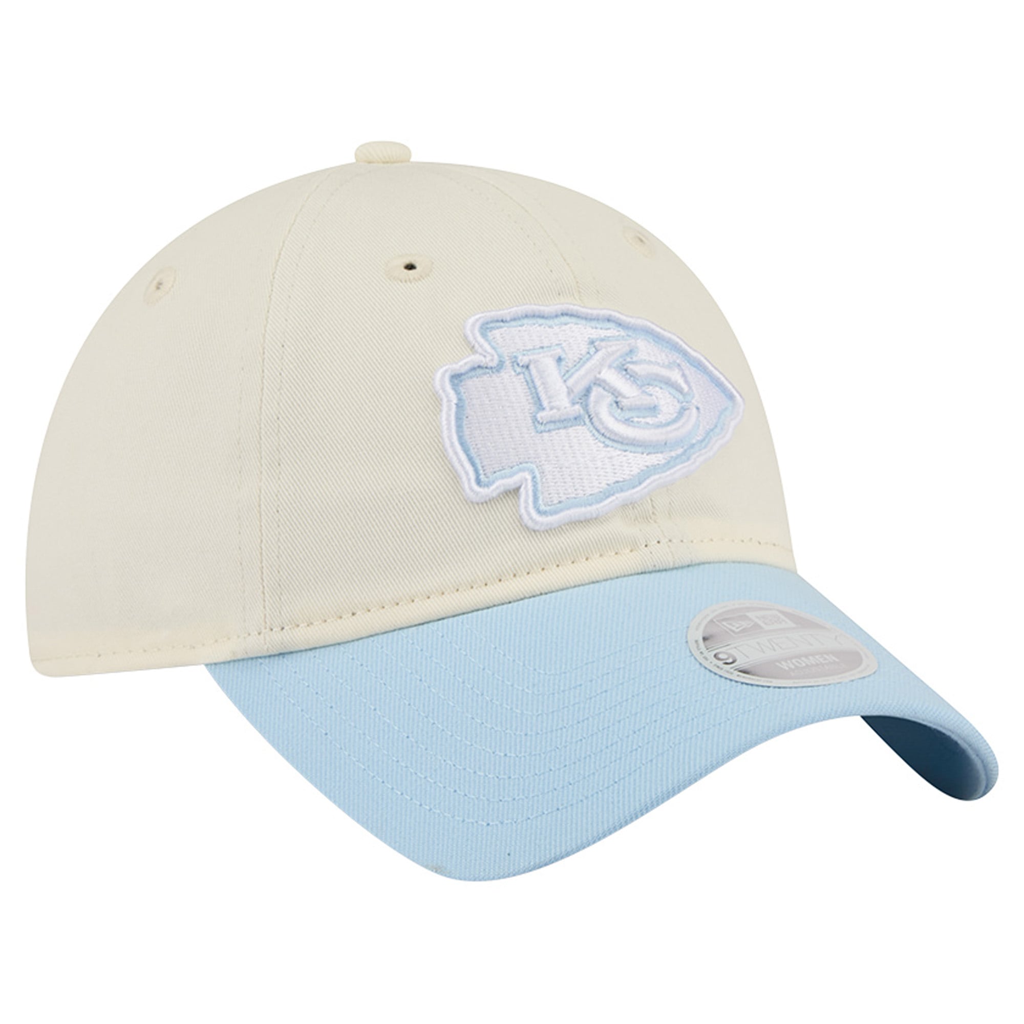 Women's New Era Cream/Coastal Blue Kansas City Chiefs 9TWENTY Adjustable Hat