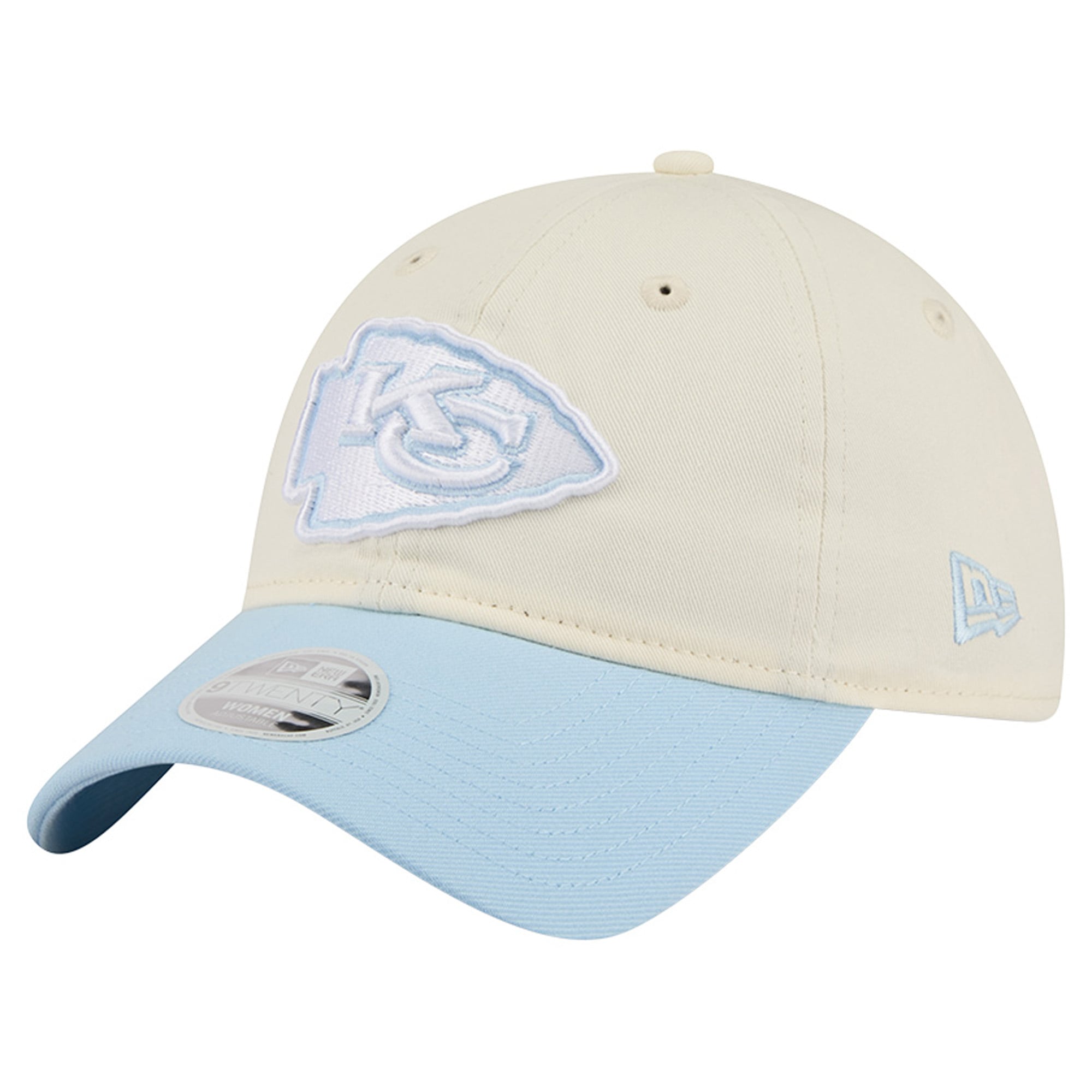 Women's New Era Cream/Coastal Blue Kansas City Chiefs 9TWENTY Adjustable Hat