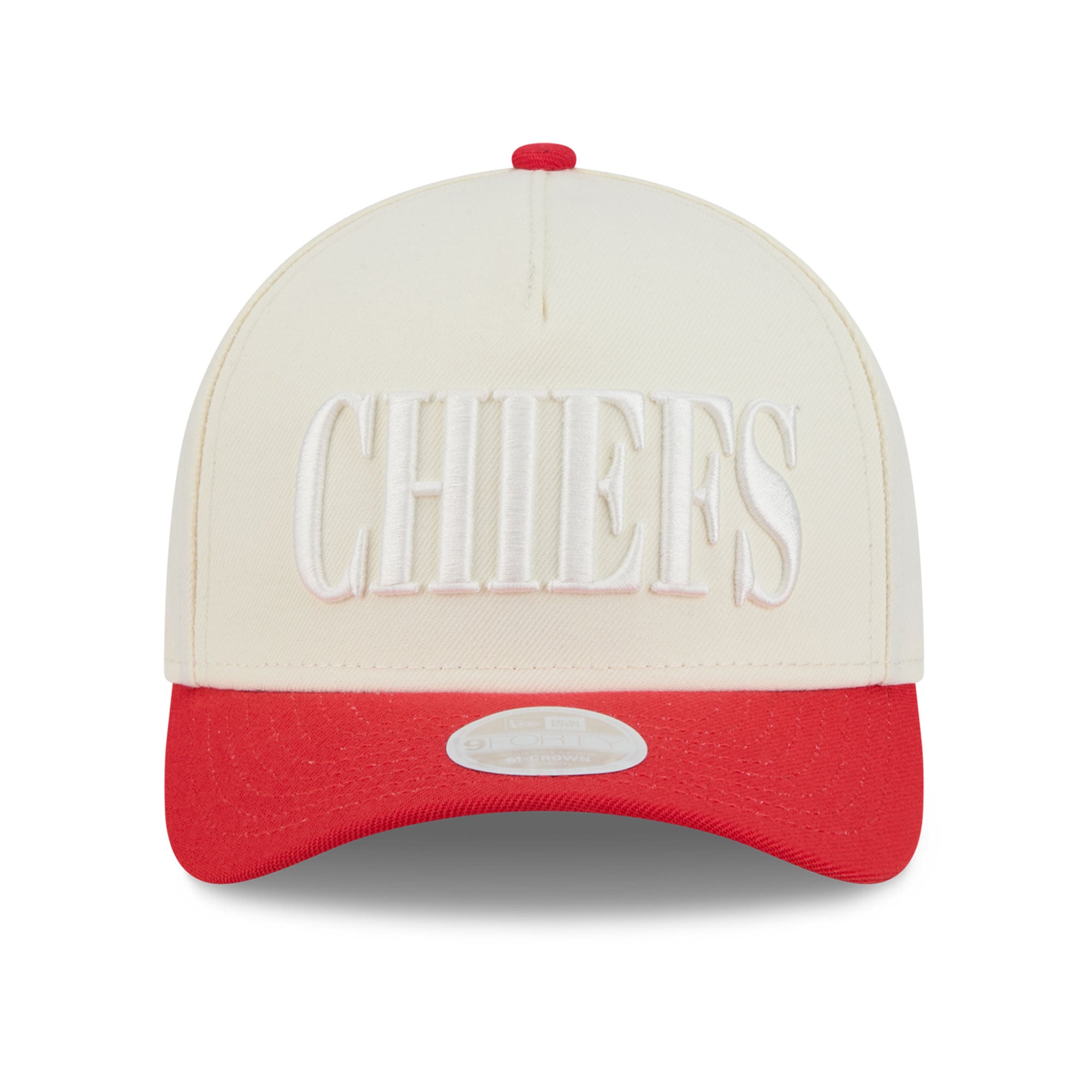 Casquette ajustable New Era 9FORTY crème/rouge Kansas City Chiefs pour femme