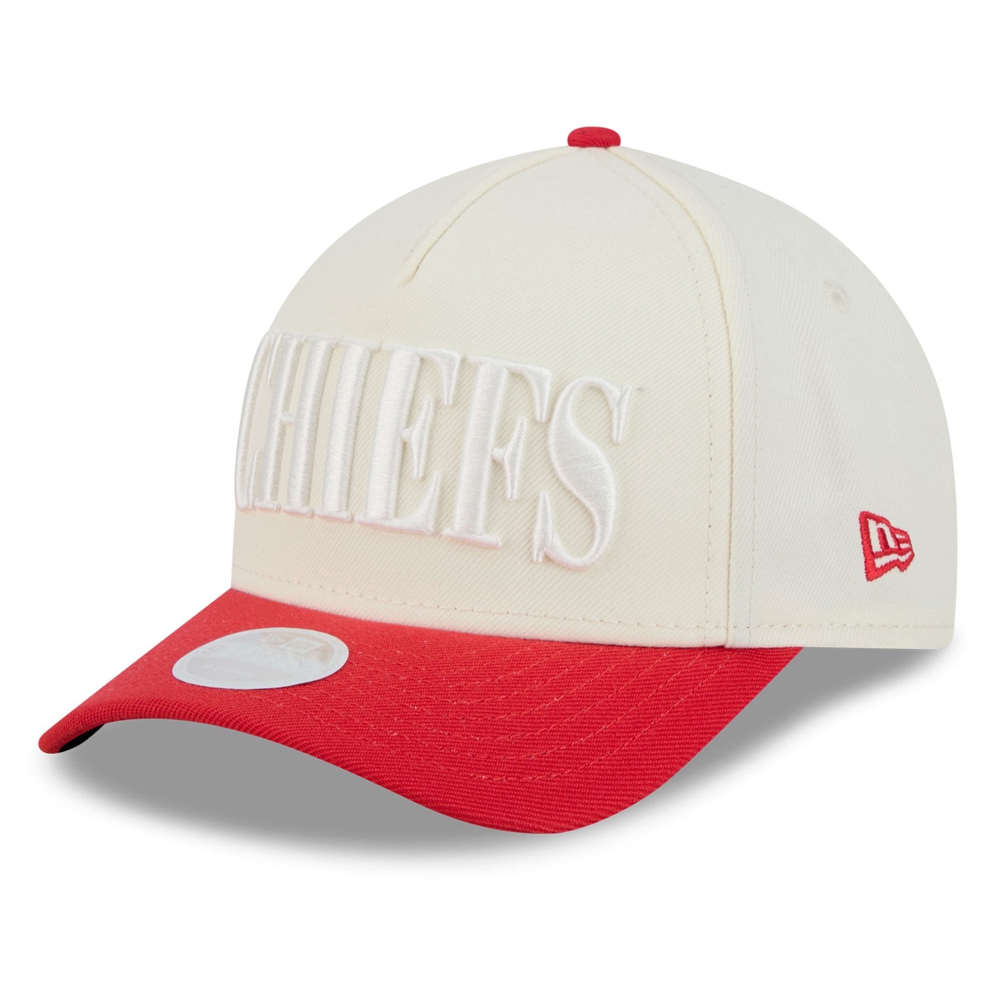 Casquette ajustable New Era 9FORTY crème/rouge Kansas City Chiefs pour femme