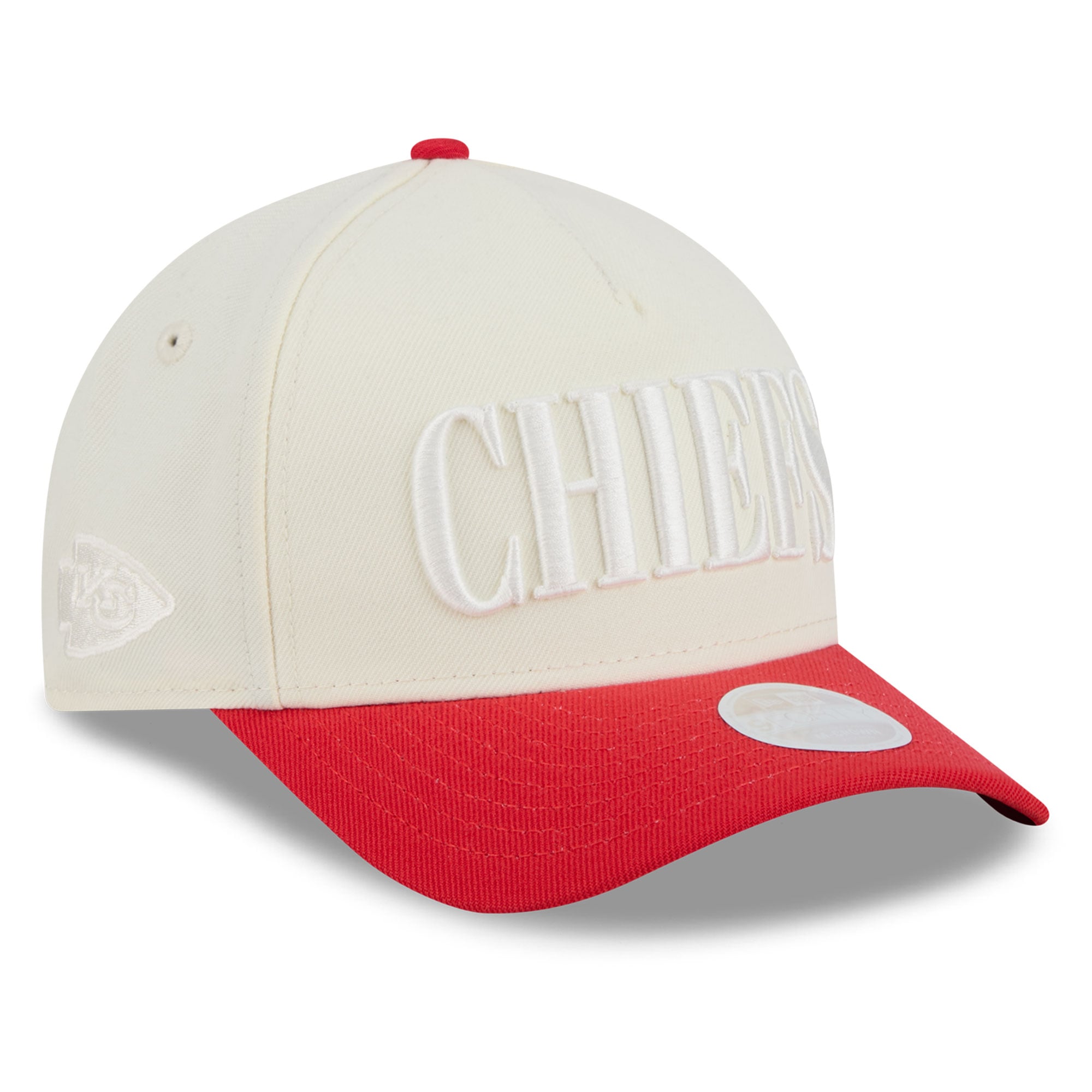 Casquette ajustable New Era 9FORTY crème/rouge Kansas City Chiefs pour femme