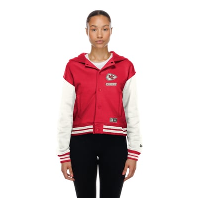  Kansas City Chiefs New Era Women's Throwback Full-Snap Hooded Jacket - Red