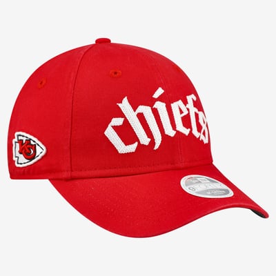 Kansas City Chiefs New Era Women's Gothic Font 9FORTY M-Crown Adjustable Hat - Red
