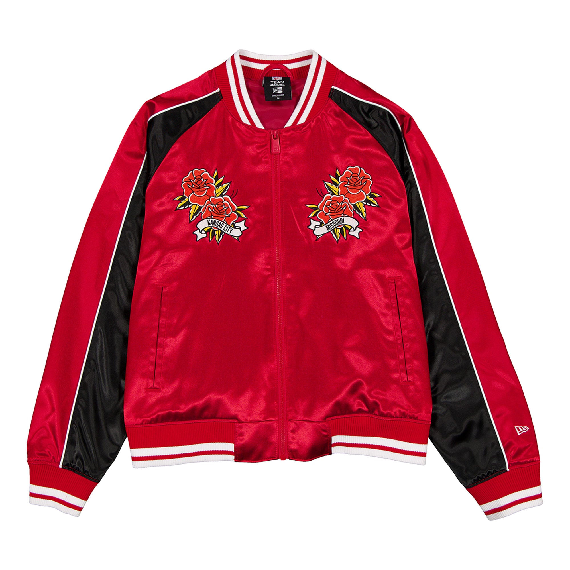 Veste en satin rouge Kansas City Chiefs pour femme, New Era