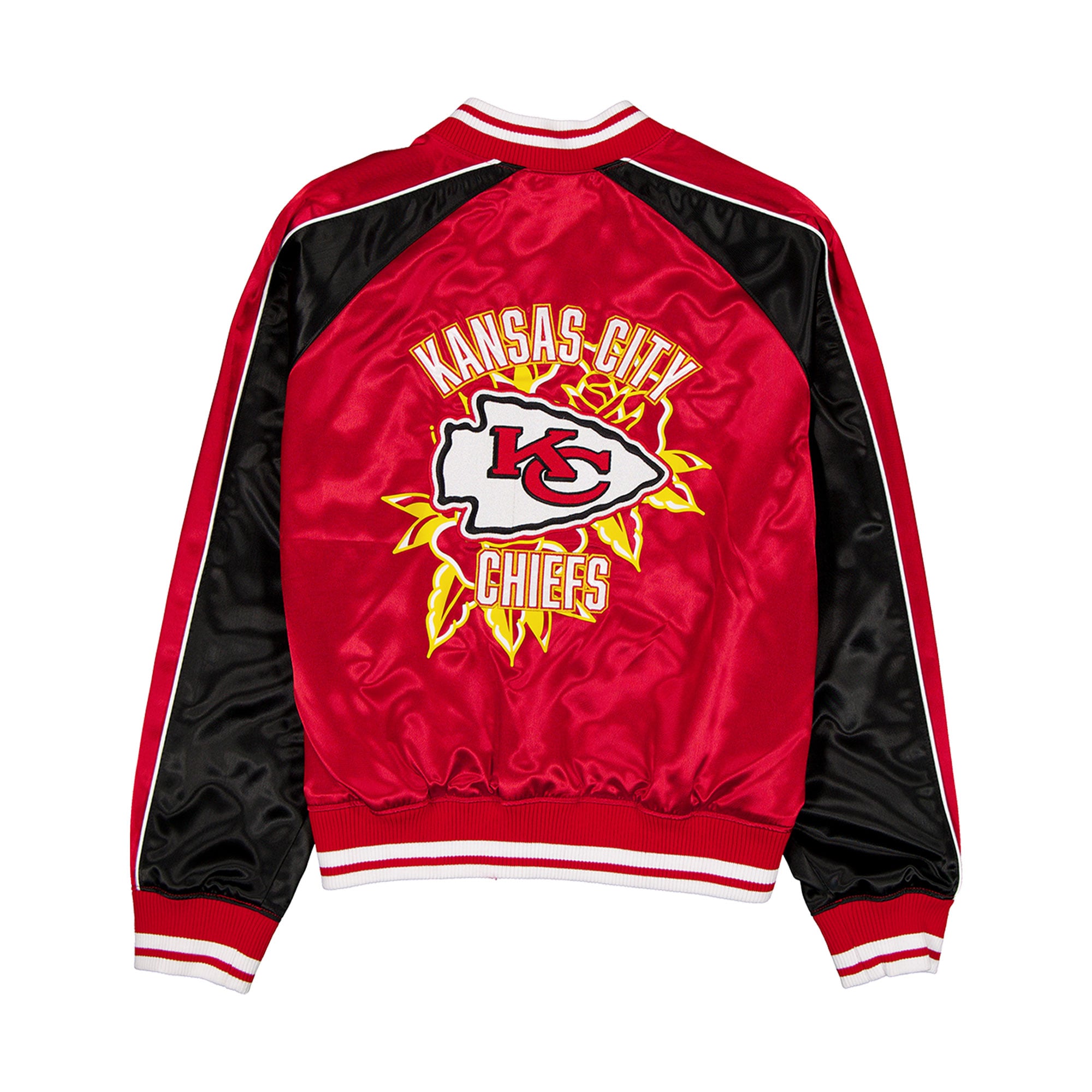 Veste en satin rouge Kansas City Chiefs pour femme, New Era