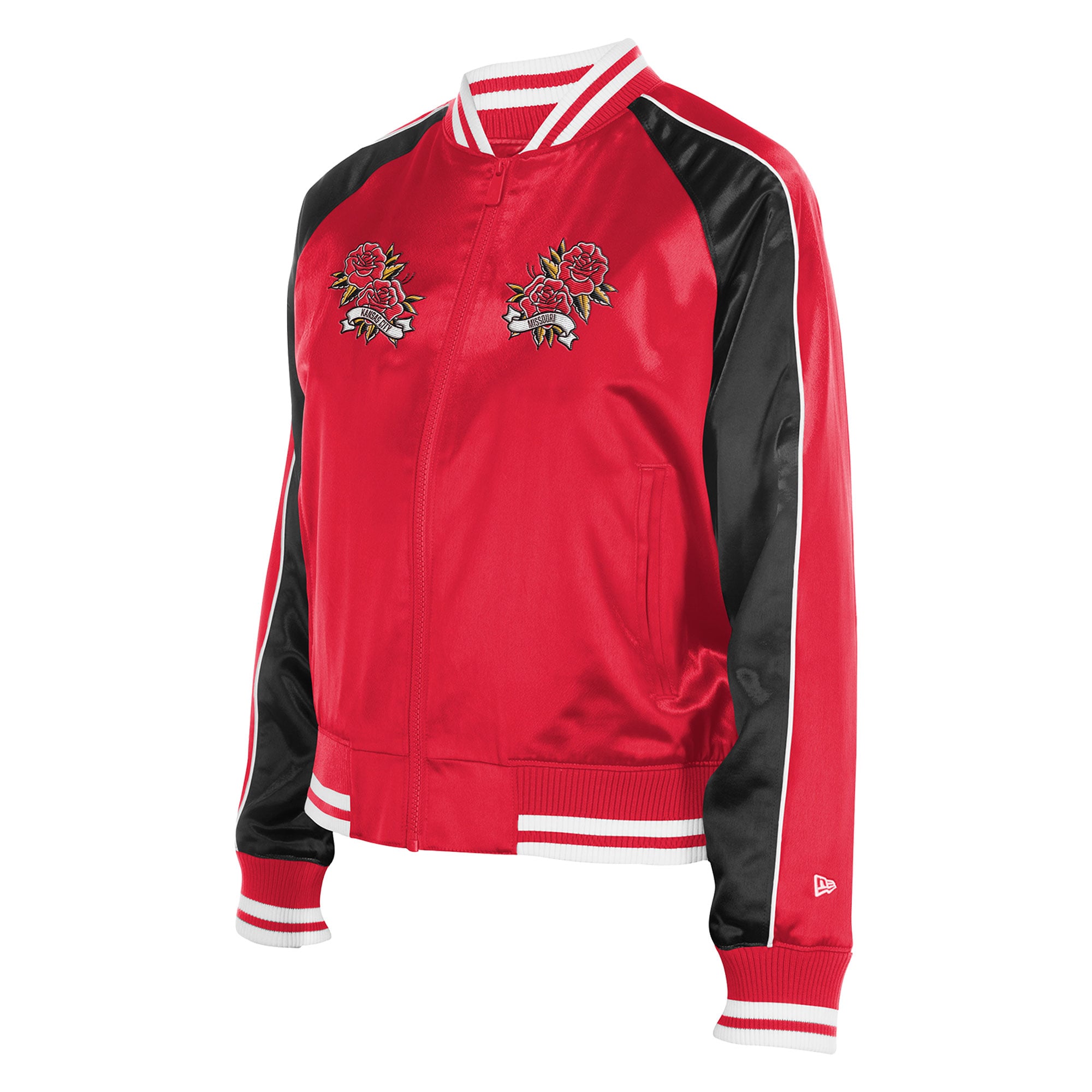 Veste en satin rouge Kansas City Chiefs pour femme, New Era