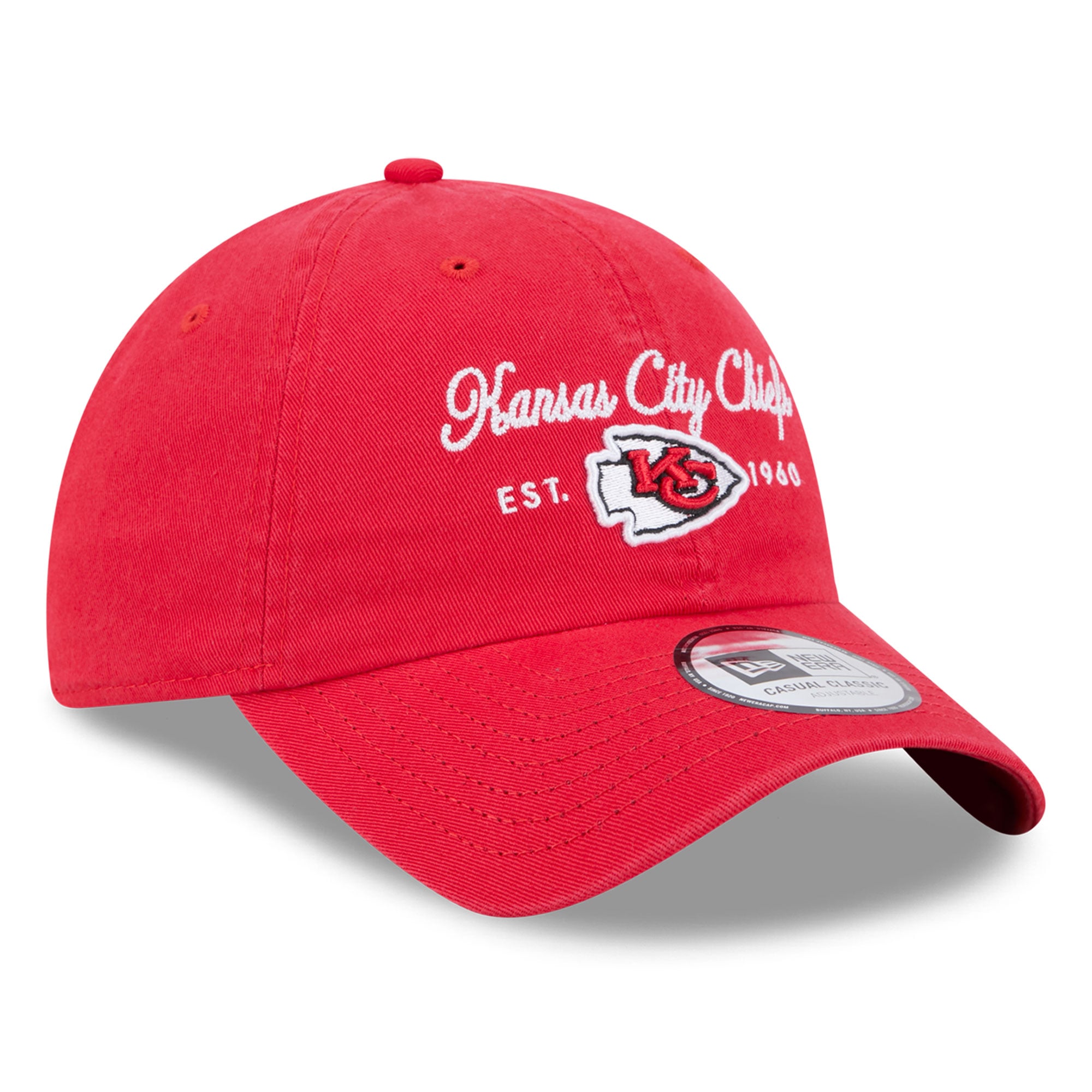 Women's New Era Red Kansas City Chiefs Script Casual Classic Adjustable Hat